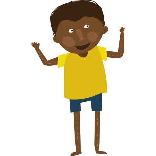 A boy clapping.