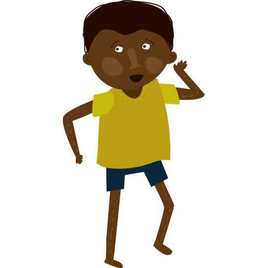 A boy singing.