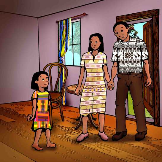 A girl looking at a man holding hands with a woman.