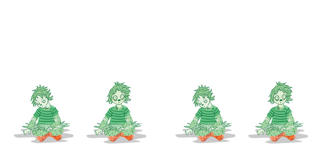 The boy sits in the puddle, wide awake.