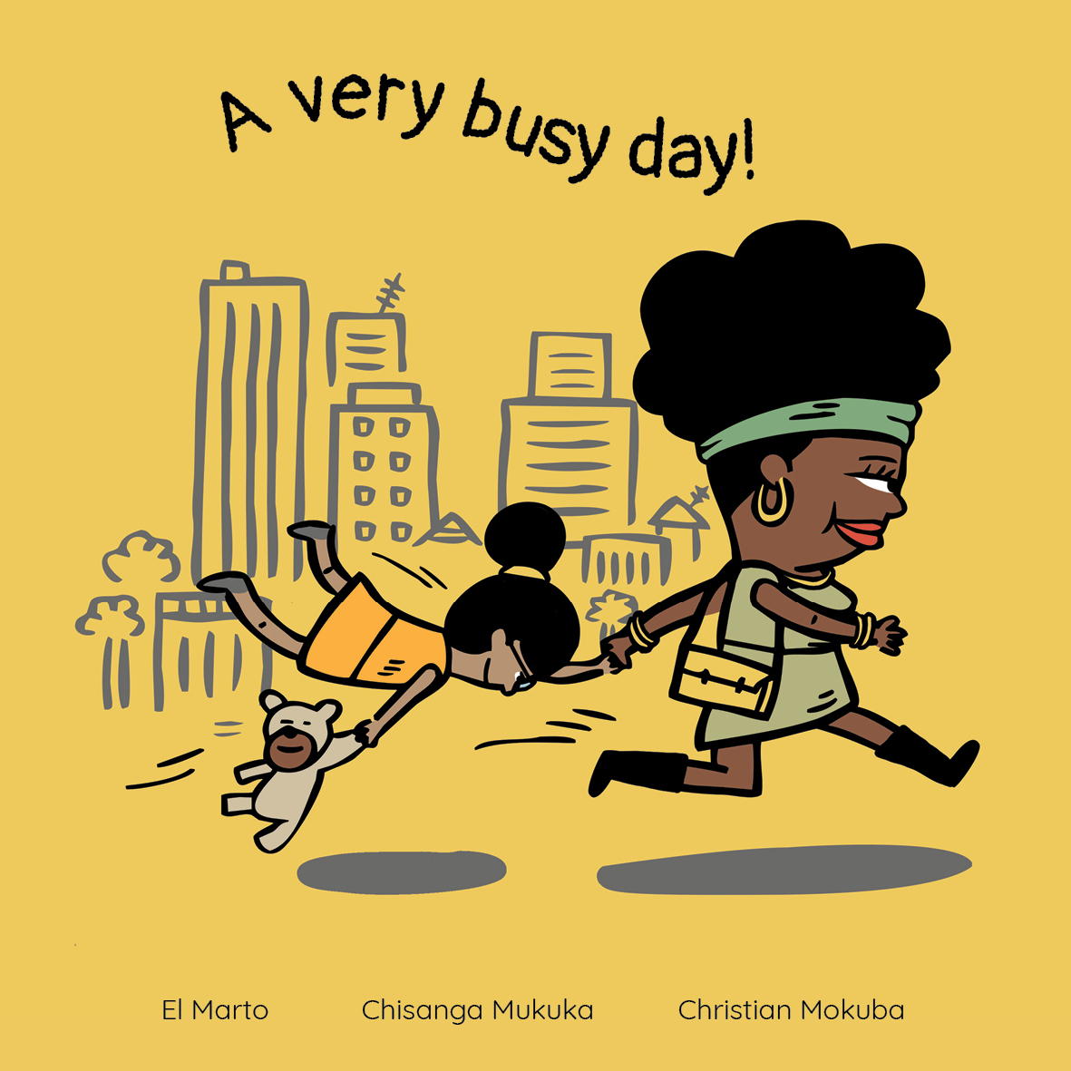 A very busy day! — original illustrated page 1, English text included