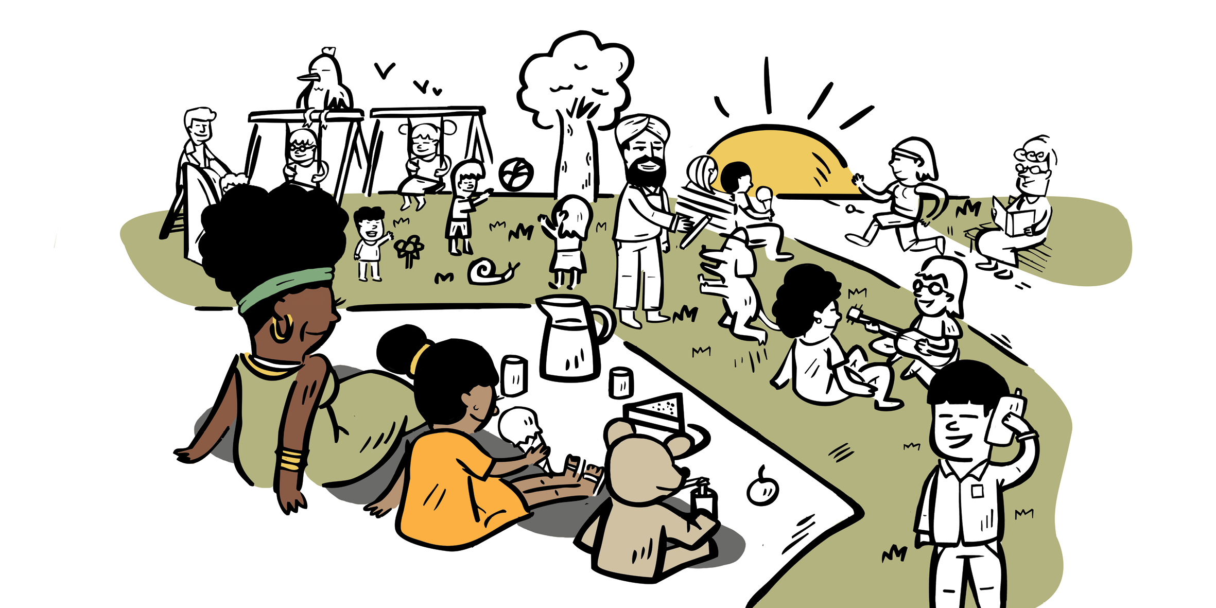 A very busy day! — original illustrated page 9, English text included