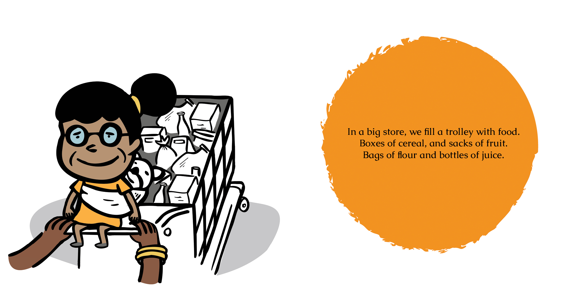 A very busy day! — original illustrated page 10, English text included