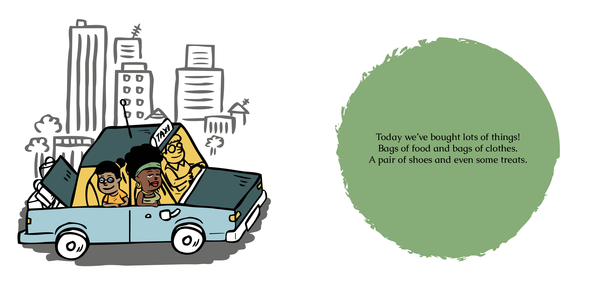A very busy day! — original illustrated page 12, English text included