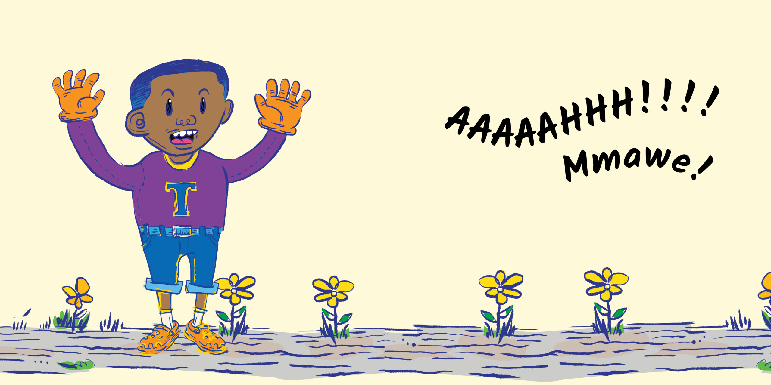 AAAAAHHH!!!! Mmawe! — original illustrated page 3, English text included