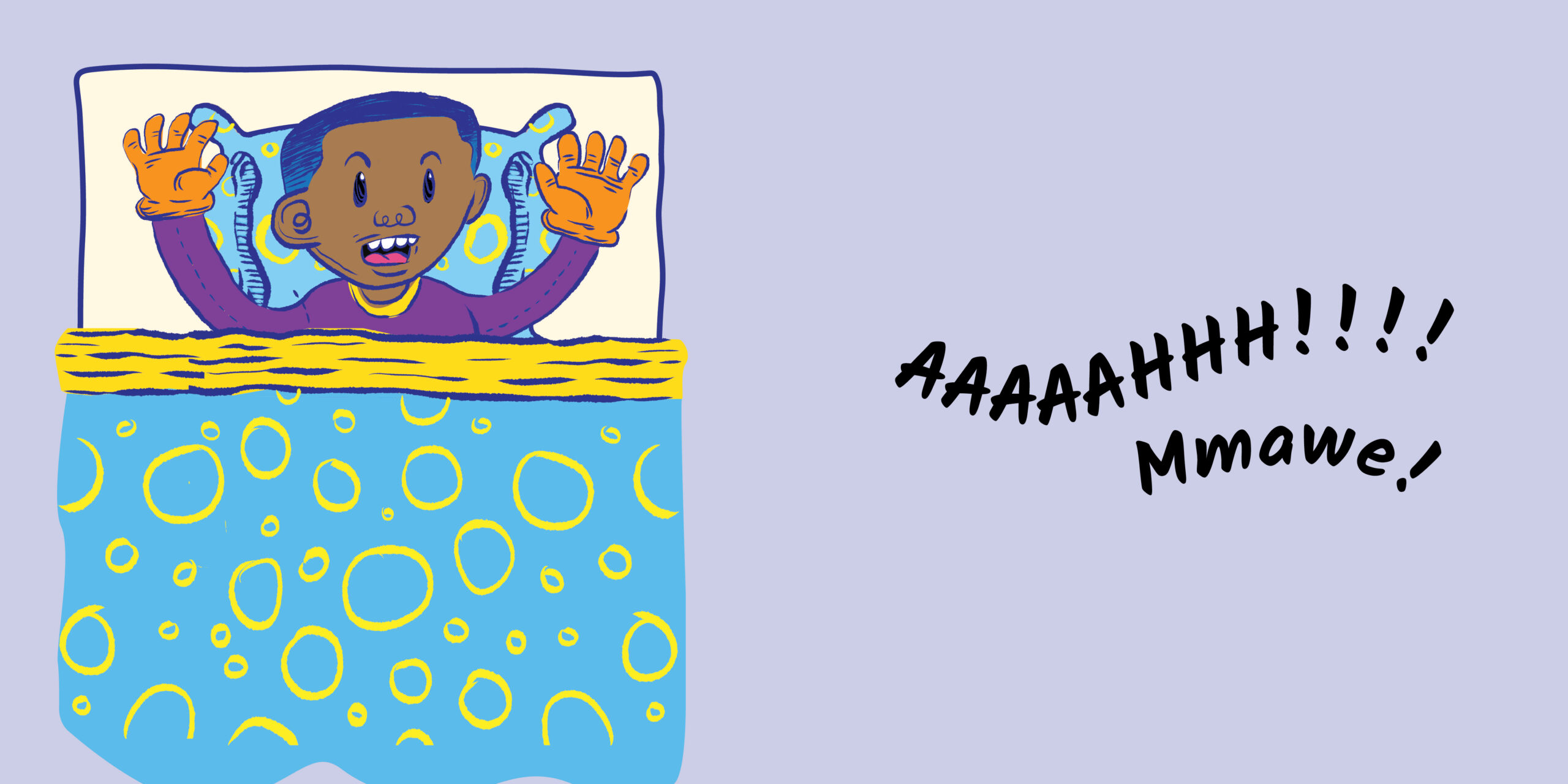 AAAAAHHH!!!! Mmawe! — original illustrated page 6, English text included