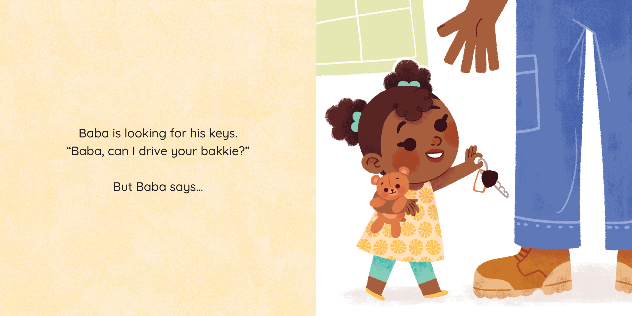 Amahle wants to help! — original illustrated page 4, English text included