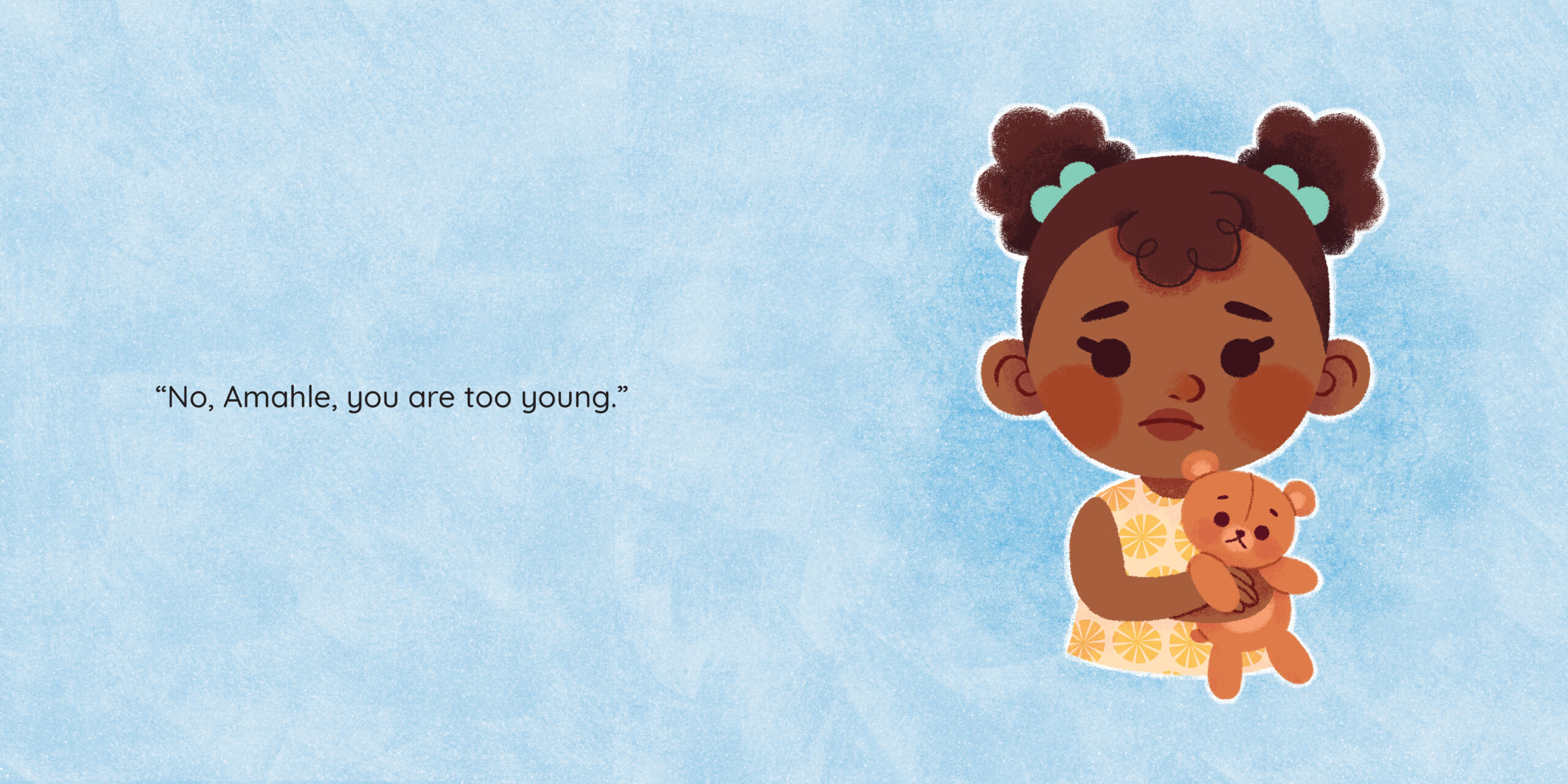 Amahle wants to help! — original illustrated page 5, English text included