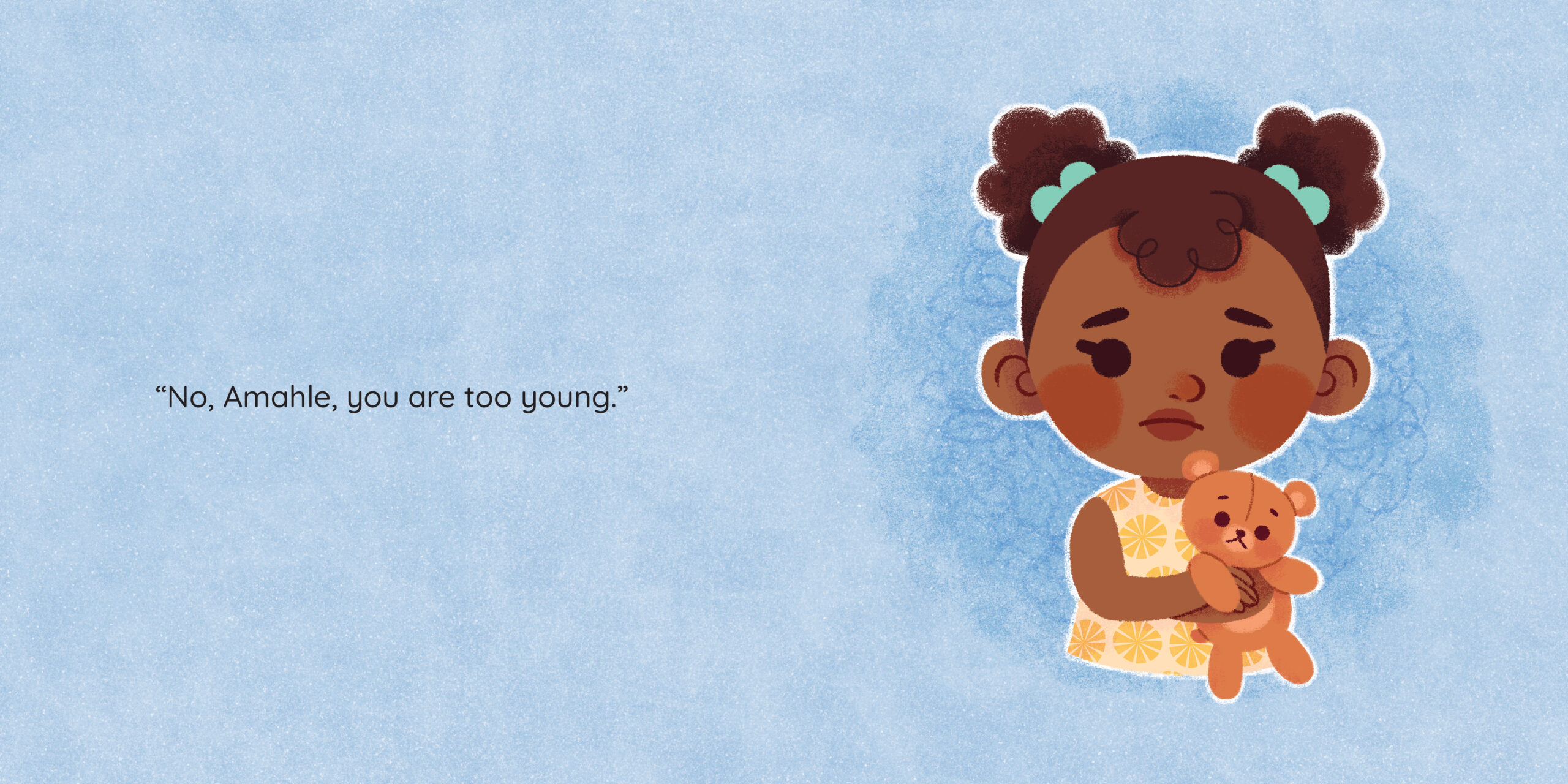 Amahle wants to help! — original illustrated page 7, English text included