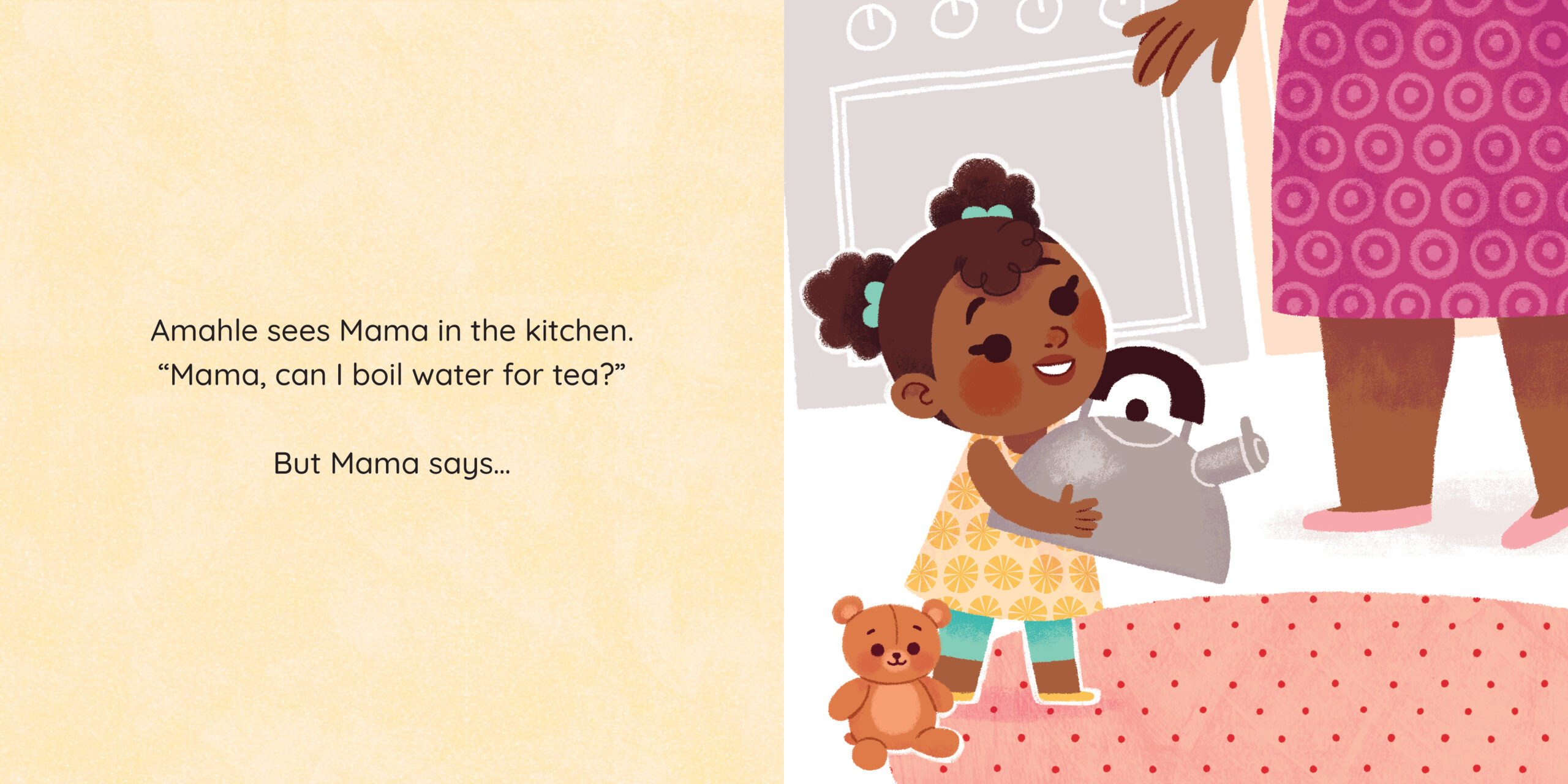 Amahle wants to help! — original illustrated page 8, English text included