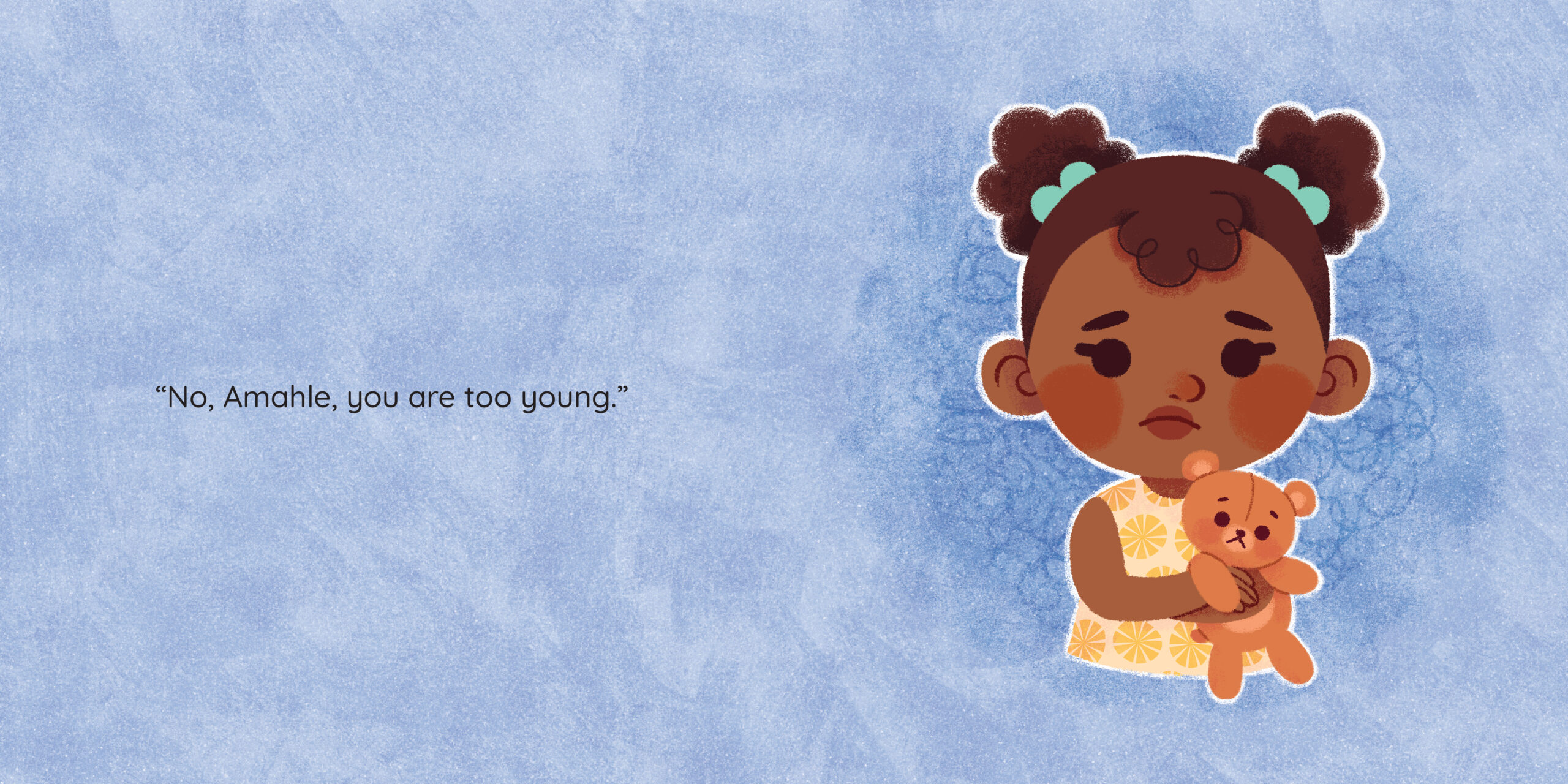 Amahle wants to help! — original illustrated page 9, English text included