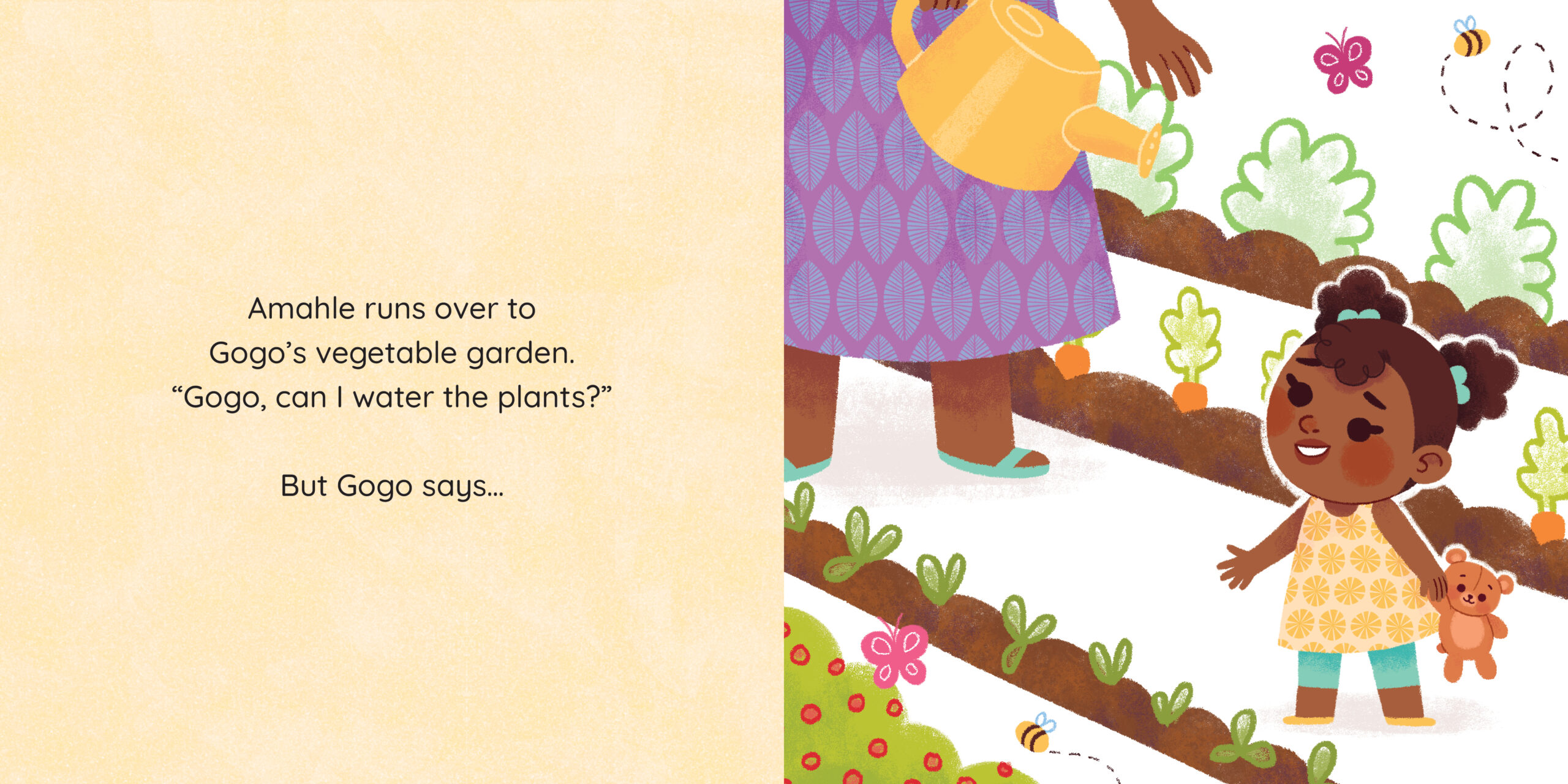 Amahle wants to help! — original illustrated page 10, English text included
