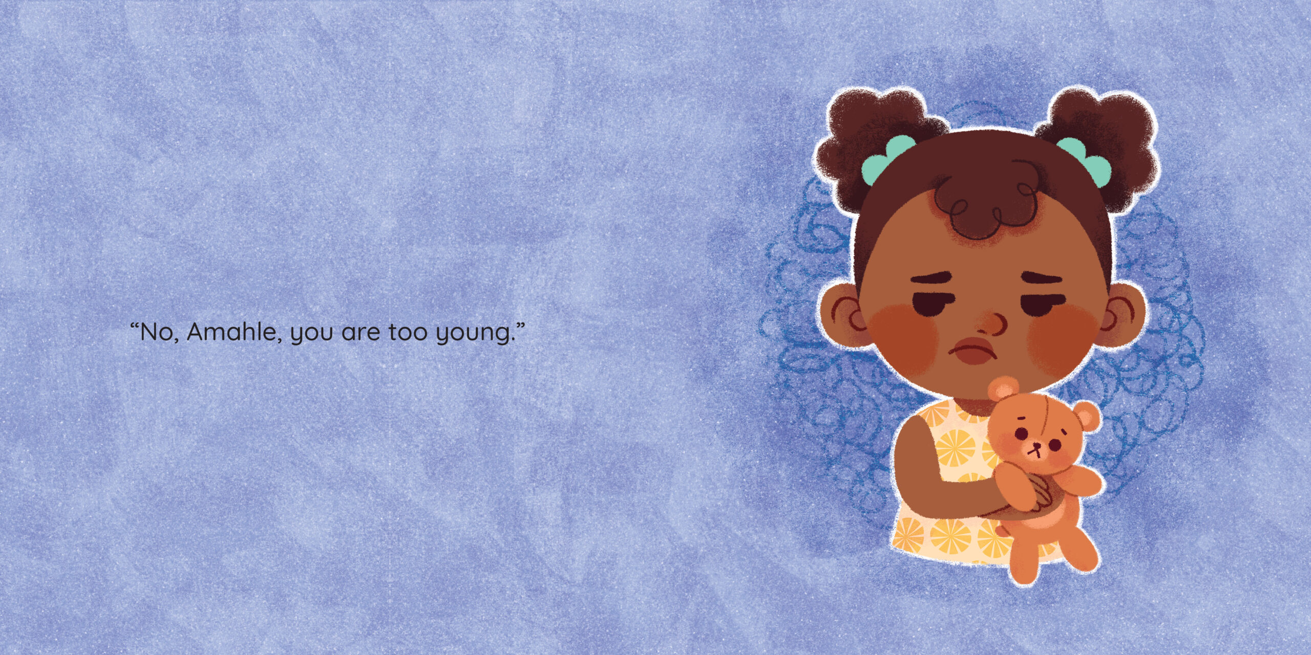 Amahle wants to help! — original illustrated page 11, English text included