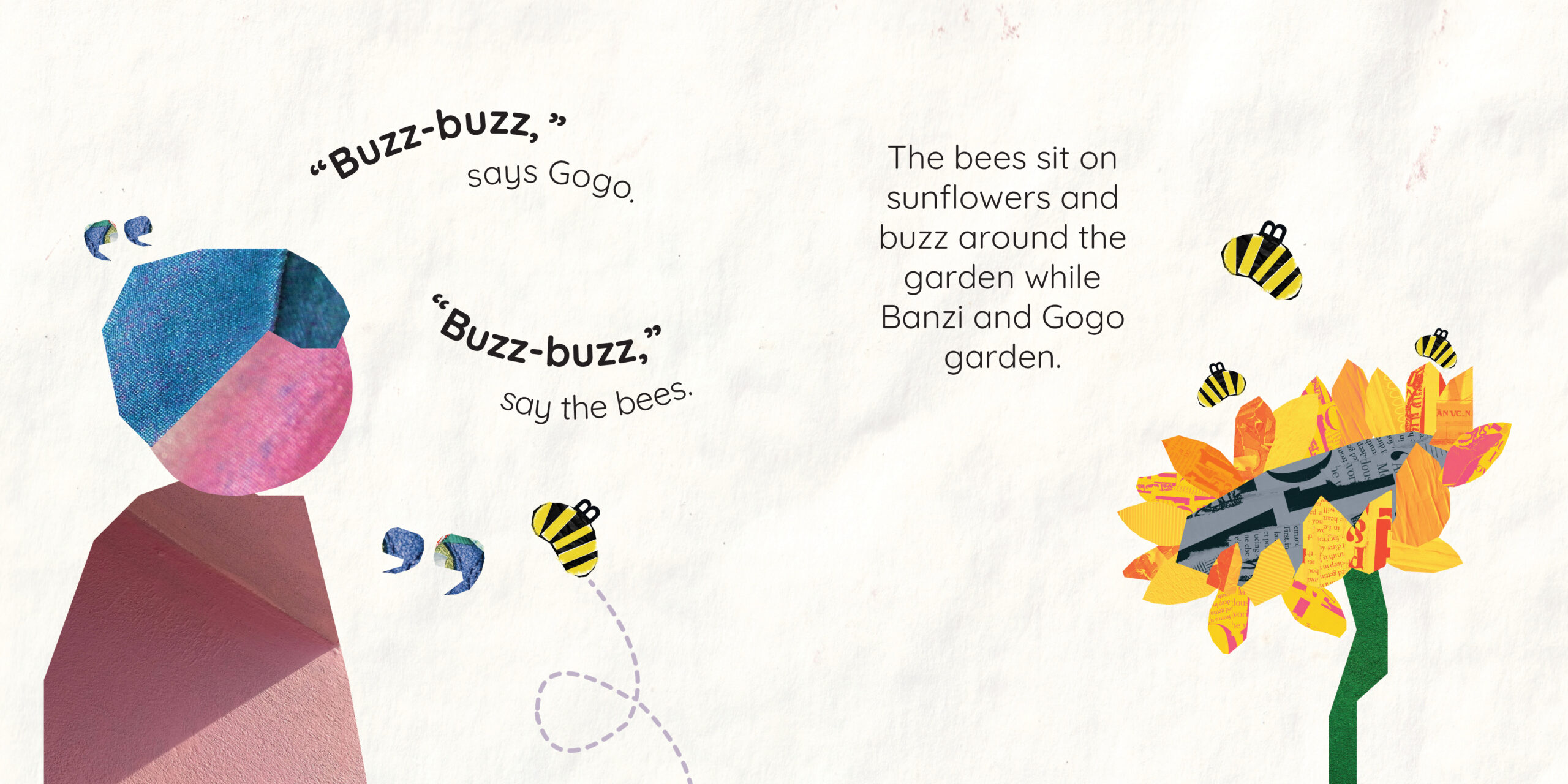 Banzi’s Busy Bees — original illustrated page 3, English text included