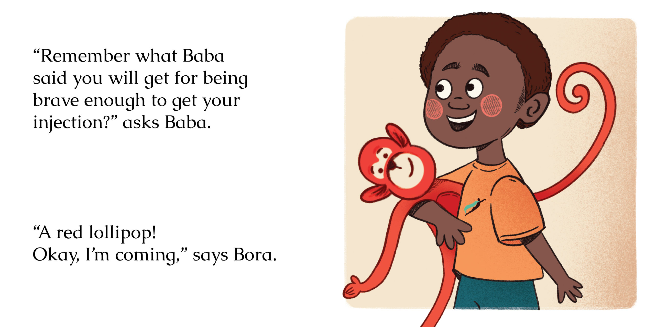 Brave Bora — original illustrated page 6, English text included