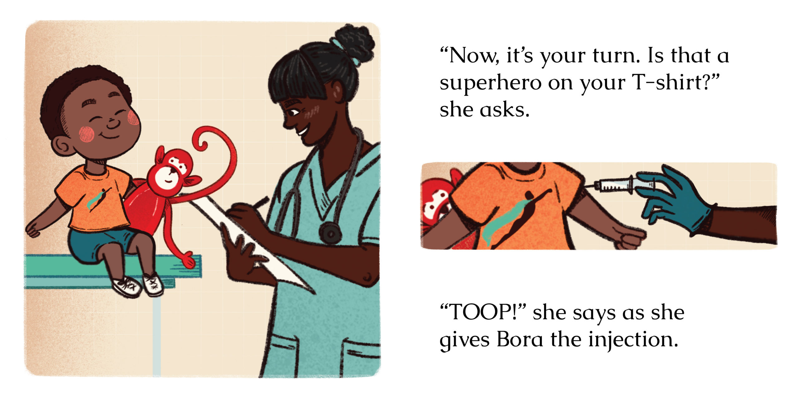 Brave Bora — original illustrated page 10, English text included