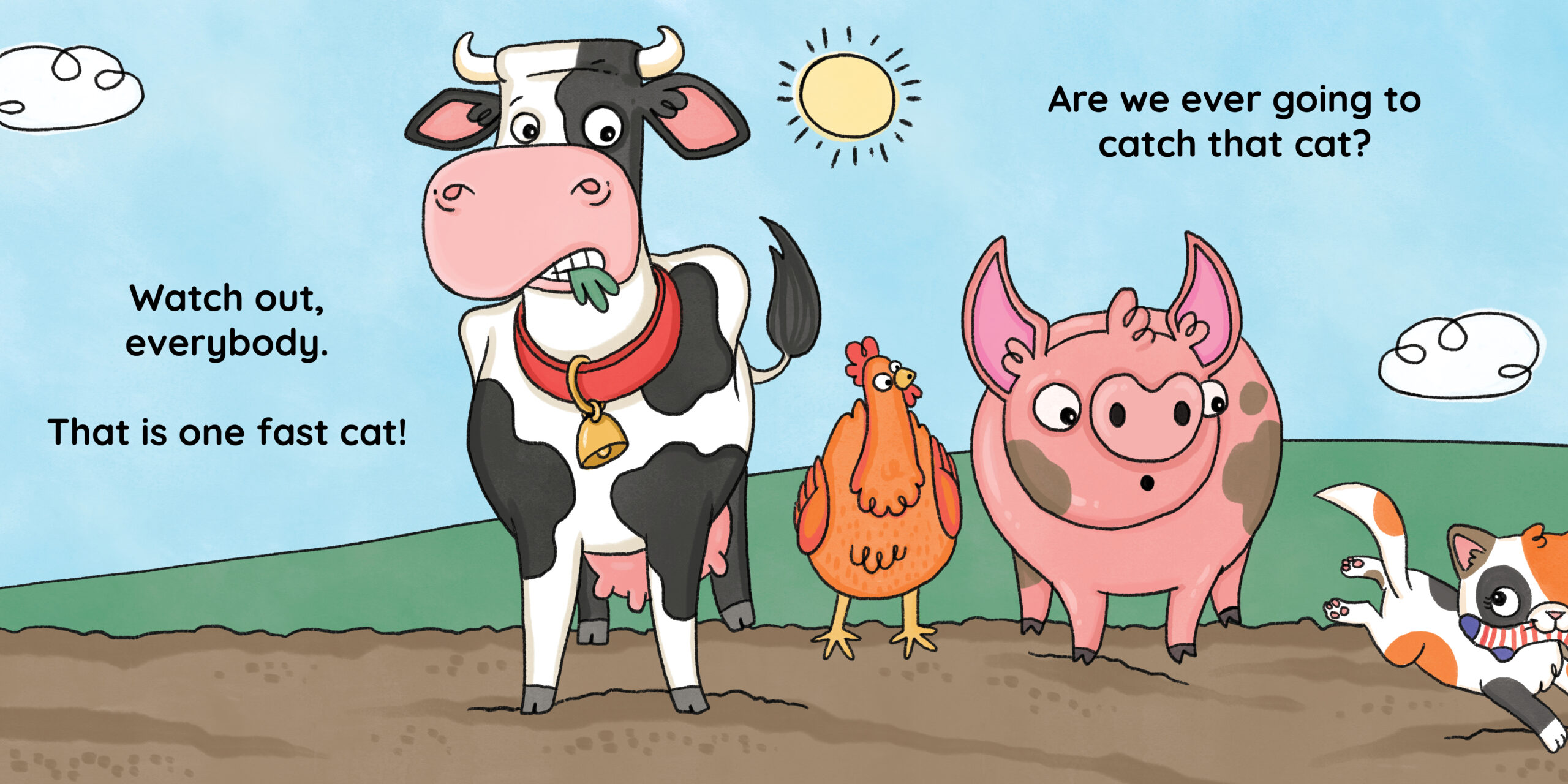 Catch That Cat! — original illustrated page 7, English text included