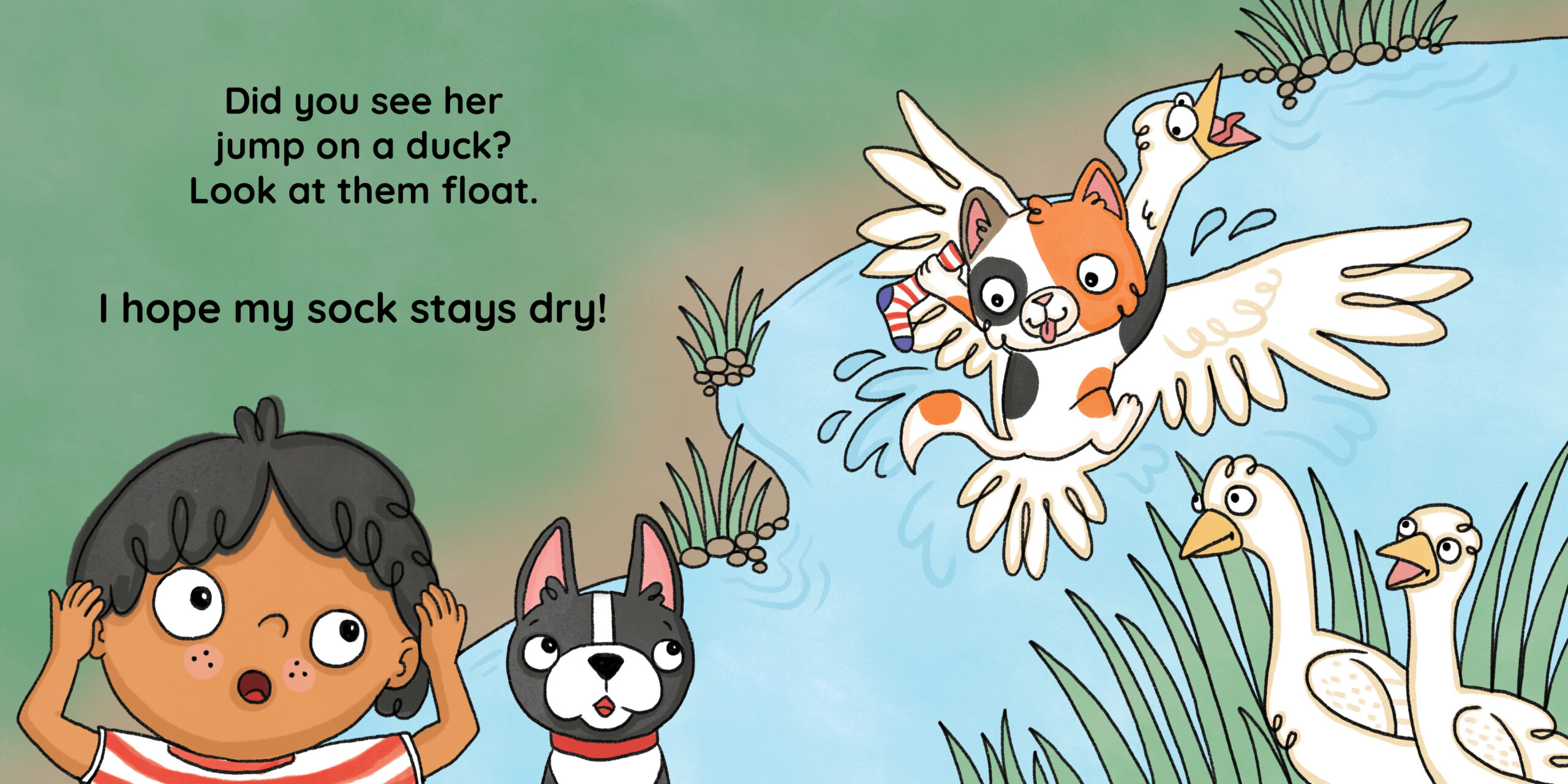 Catch That Cat! — original illustrated page 8, English text included