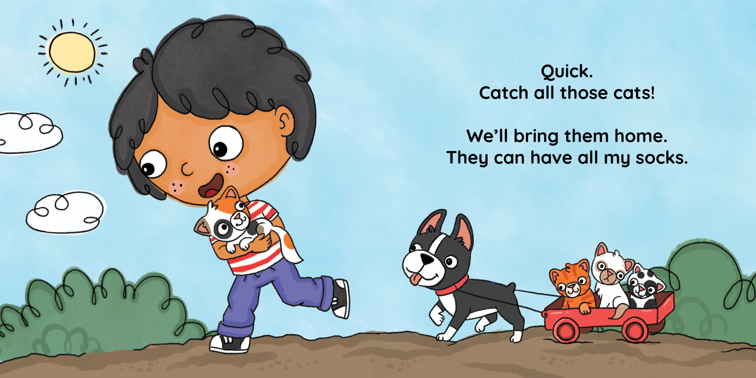Catch That Cat! — original illustrated page 13, English text included