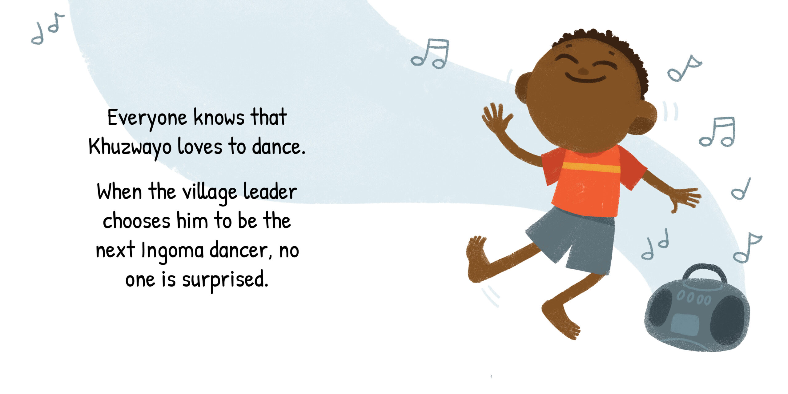 Dance, Khuzwayo, dance! — original illustrated page 2, English text included