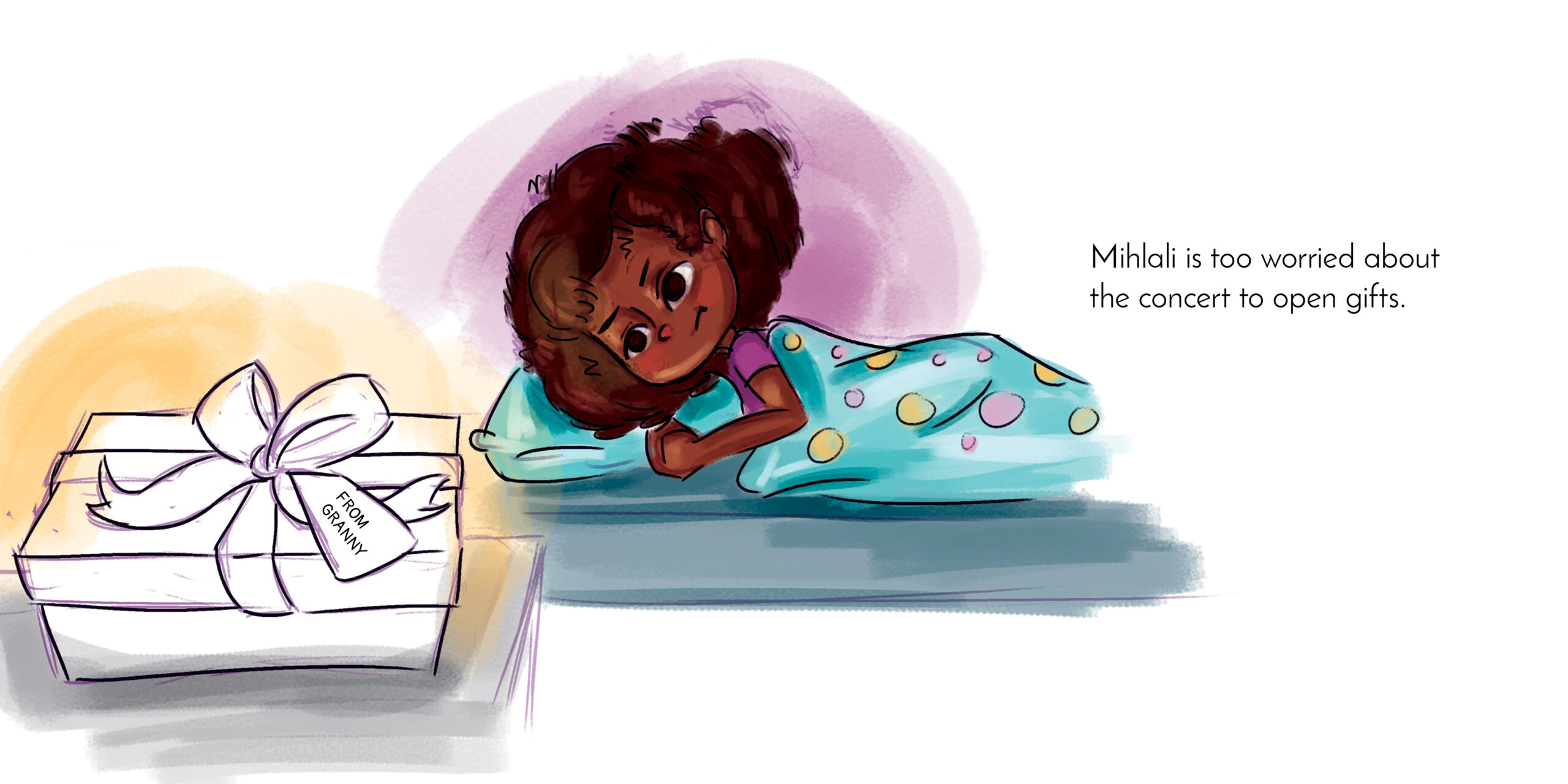 Dance, Mihlali! — original illustrated page 7, English text included