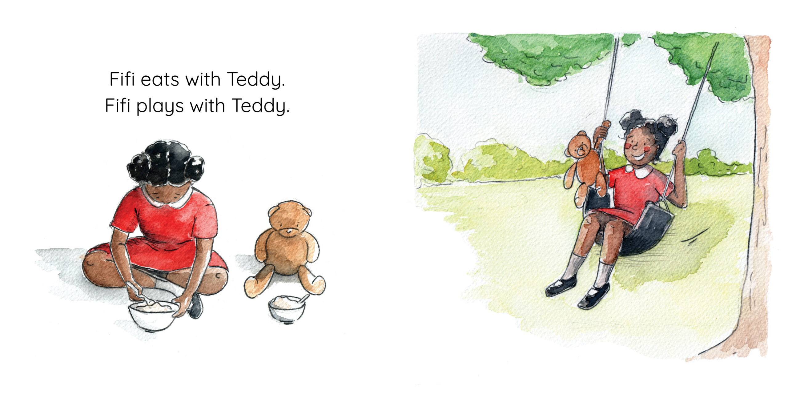 Fifi and Teddy — original illustrated page 3, English text included