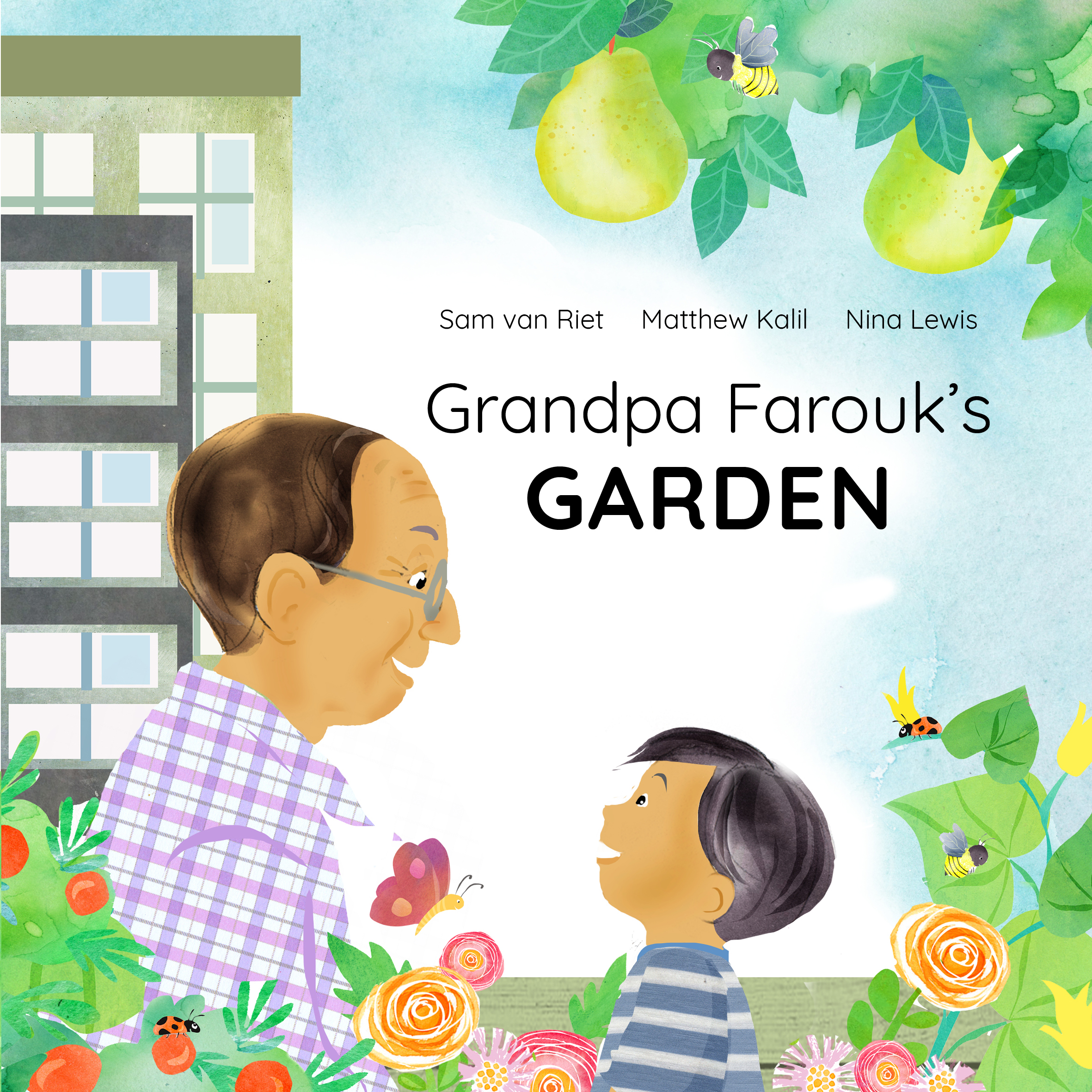 Grandpa Farouk’s Garden — original illustrated page 1, English text included