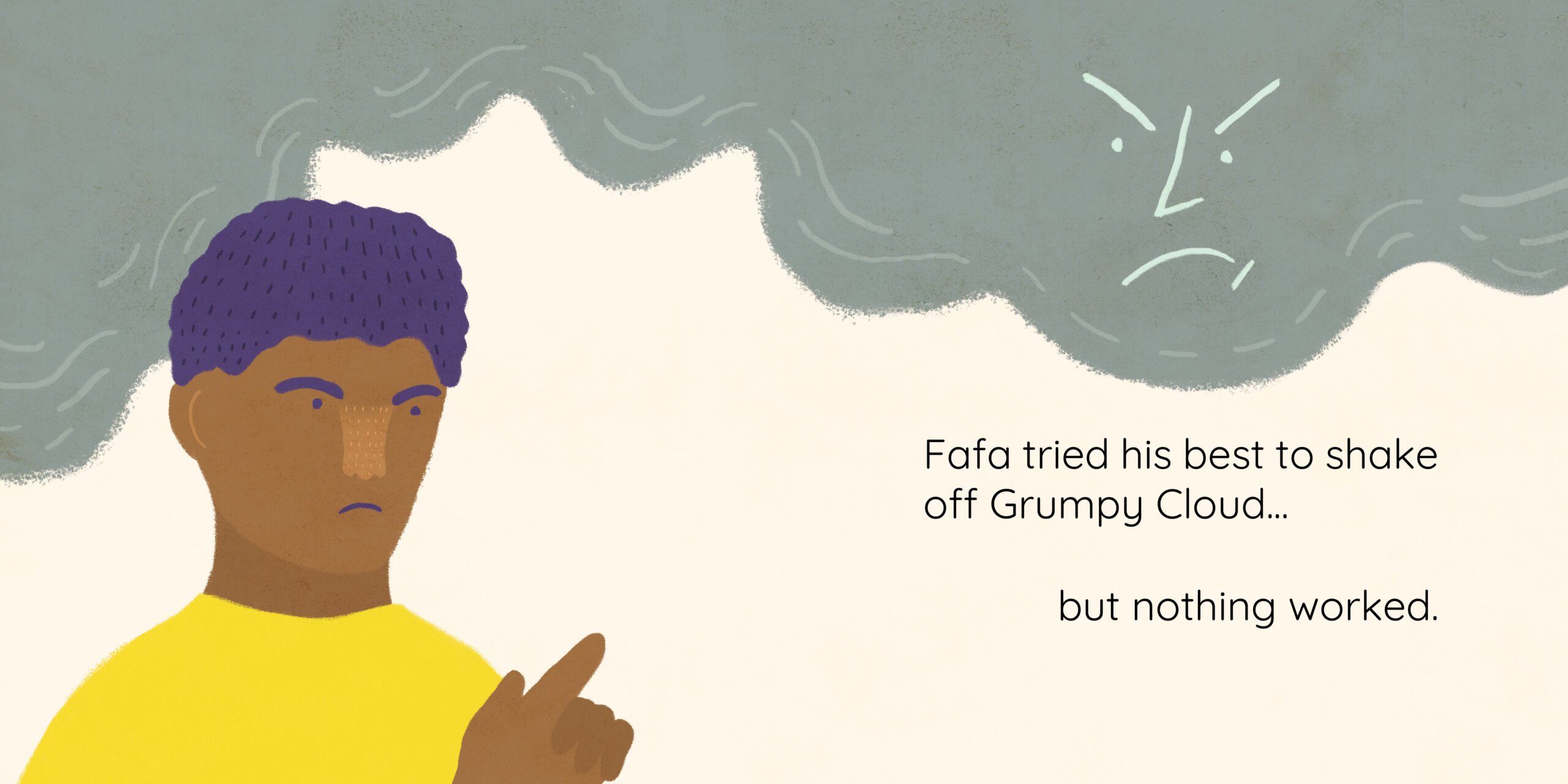 Grumpy Cloud — original illustrated page 7, English text included