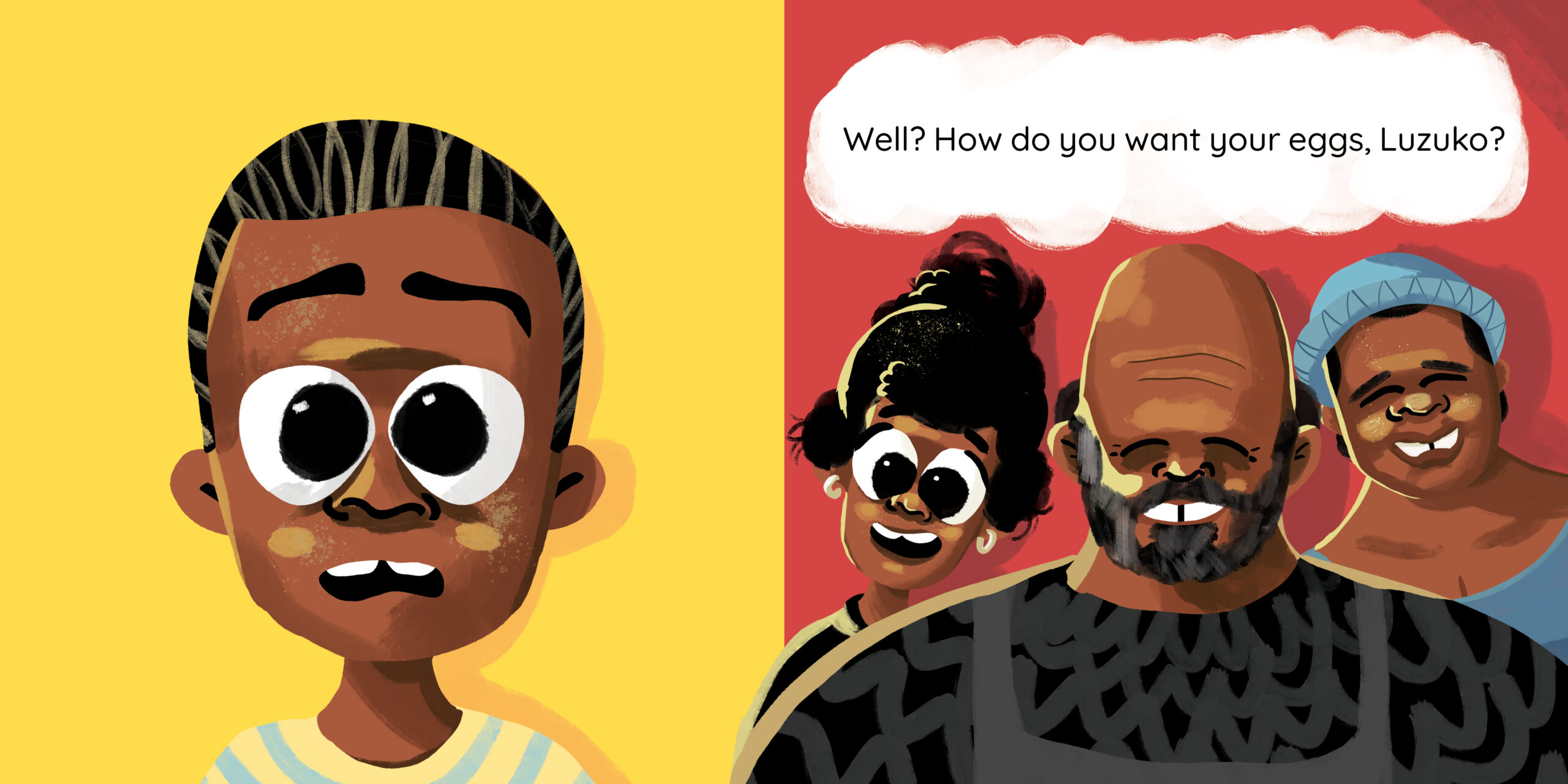How do you want your eggs? — original illustrated page 11, English text included