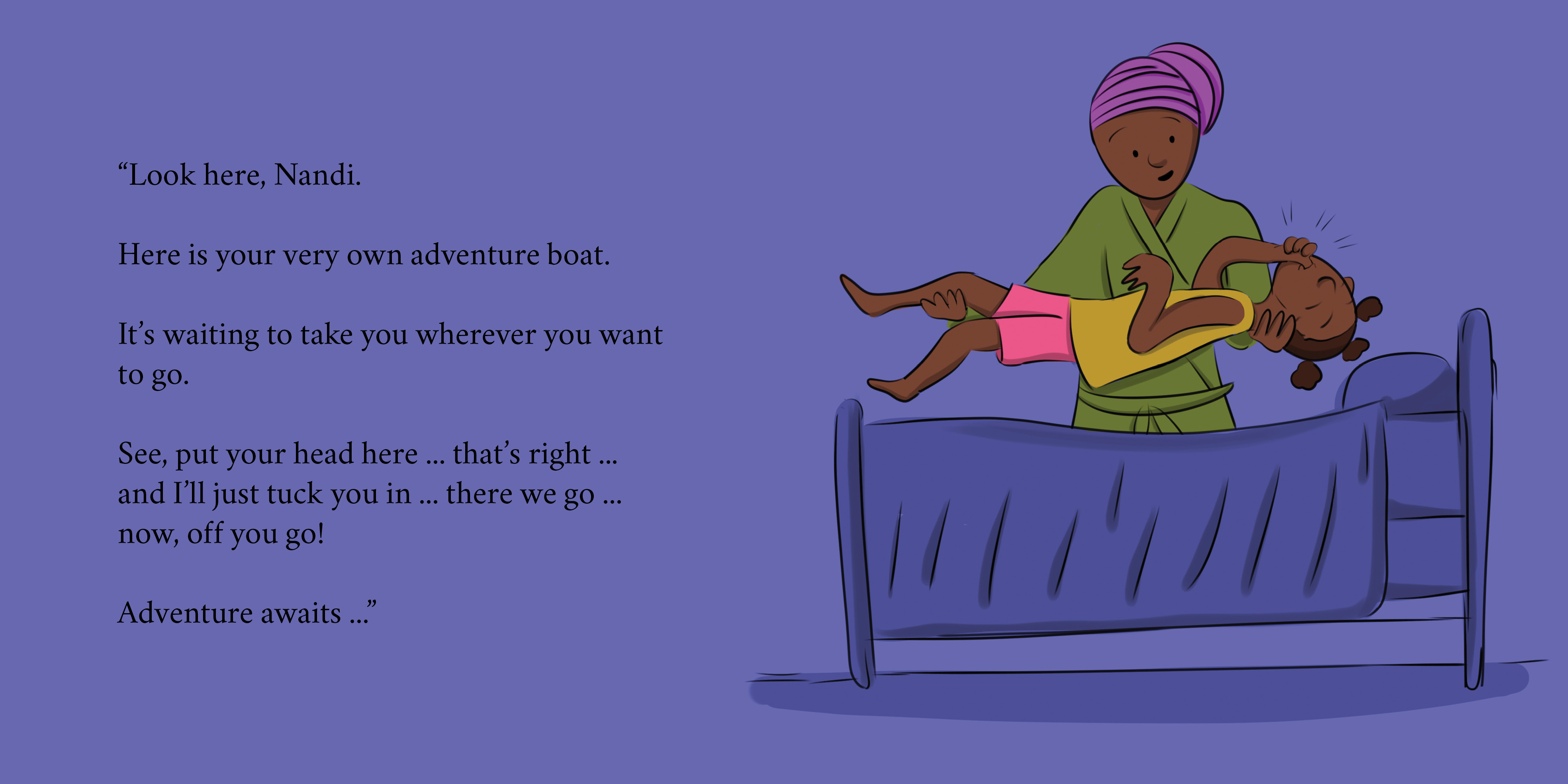 I don’t want to go to sleep! — original illustrated page 14, English text included