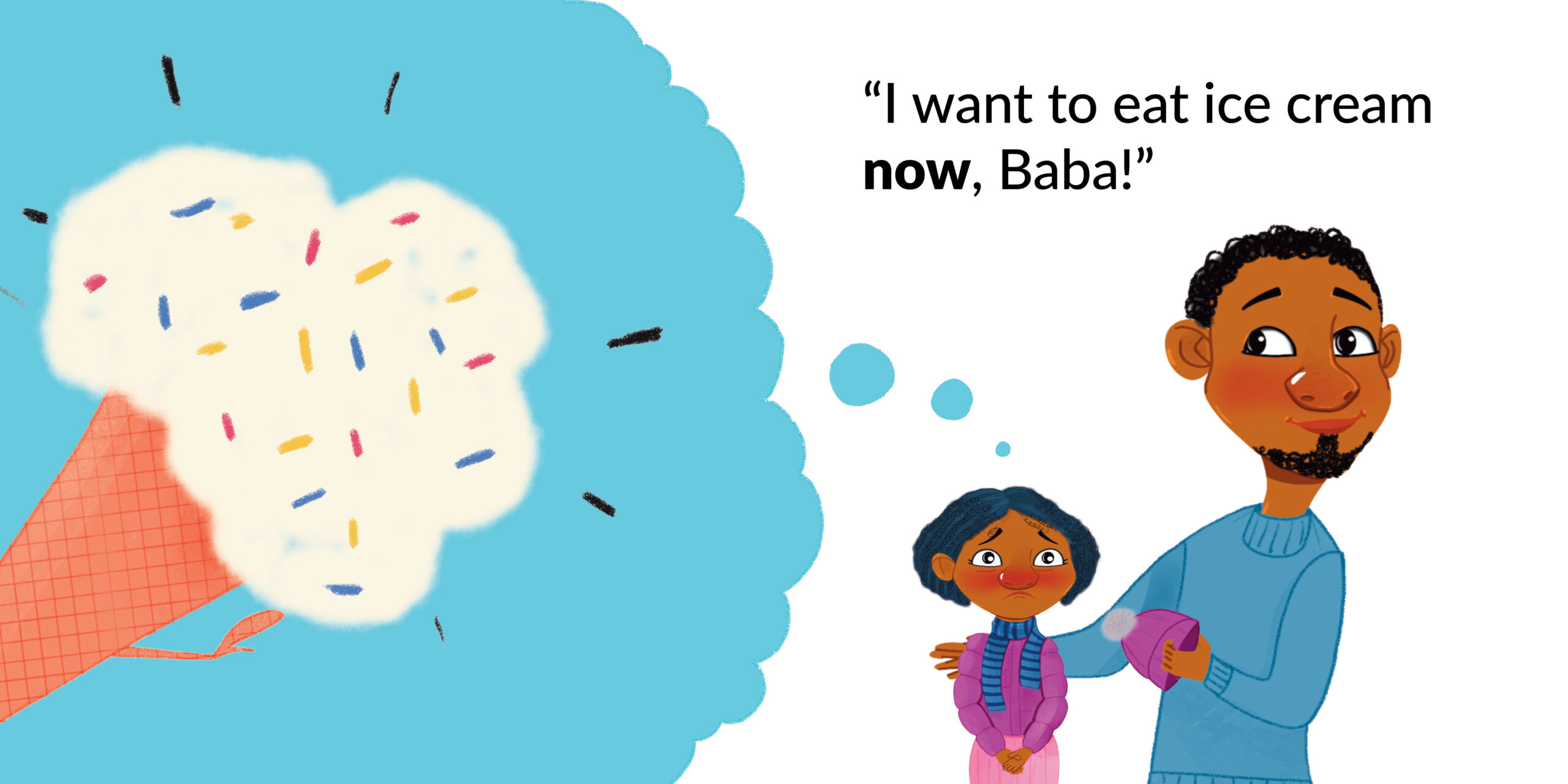 I Hate Winter — original illustrated page 6, English text included