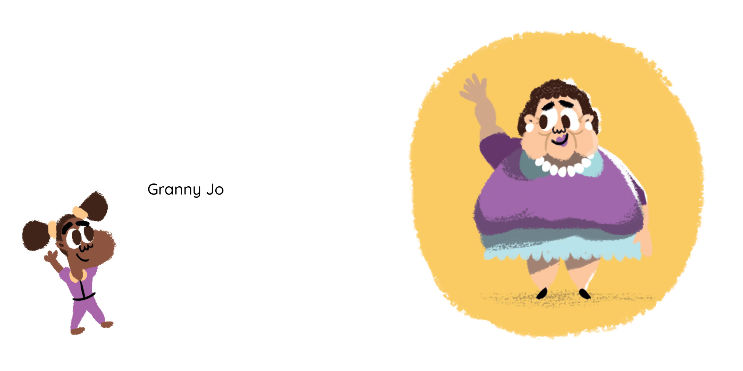 Joanna’s Grannies — original illustrated page 3, English text included