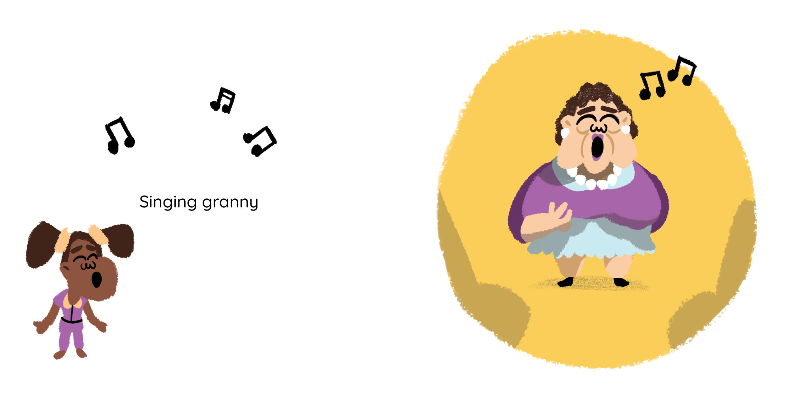 Joanna’s Grannies — original illustrated page 9, English text included