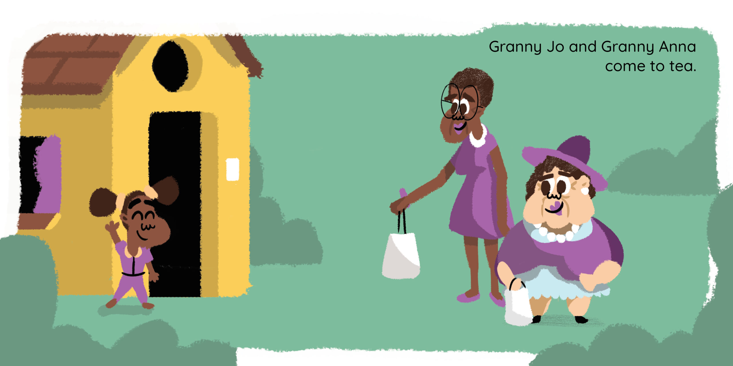 Joanna’s Grannies — original illustrated page 11, English text included