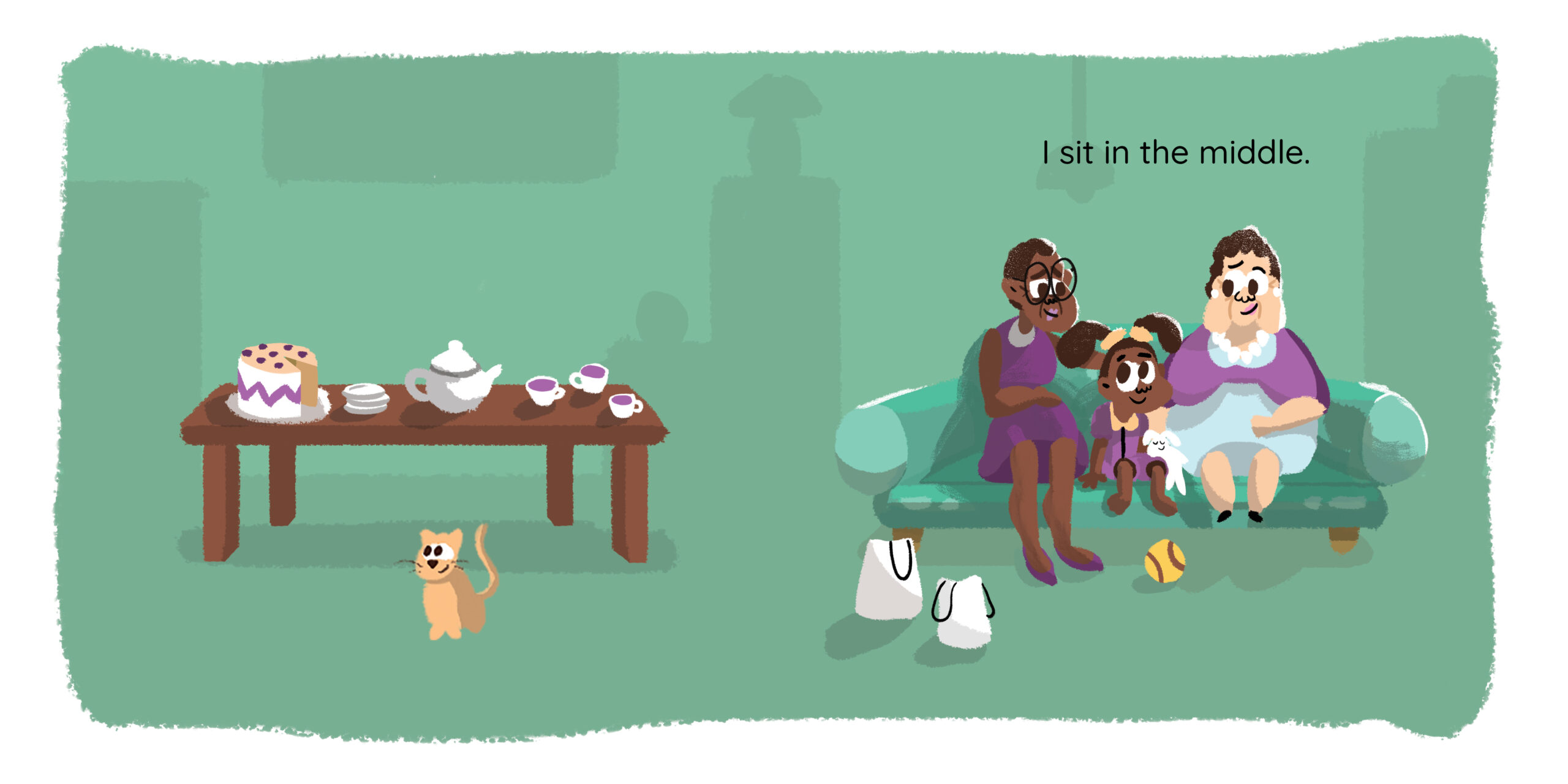 Joanna’s Grannies — original illustrated page 12, English text included