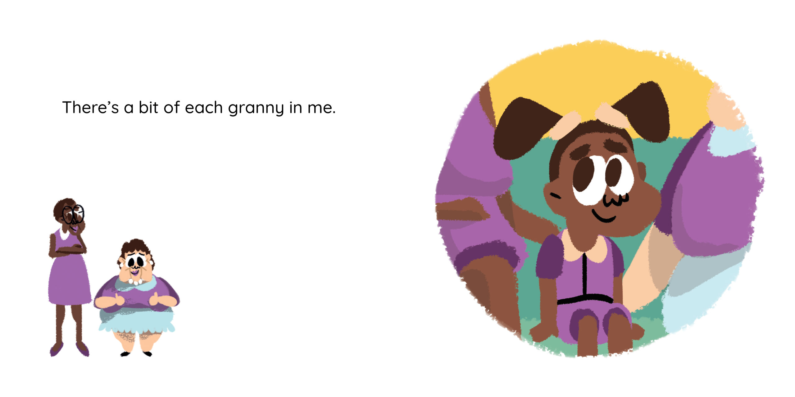 Joanna’s Grannies — original illustrated page 13, English text included