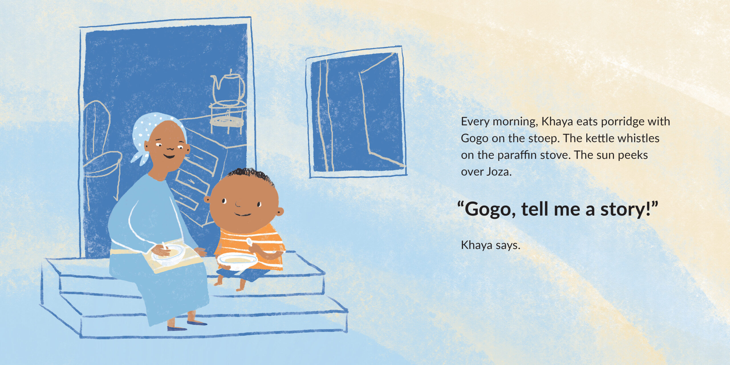 Khaya Wants to Row — original illustrated page 3, English text included