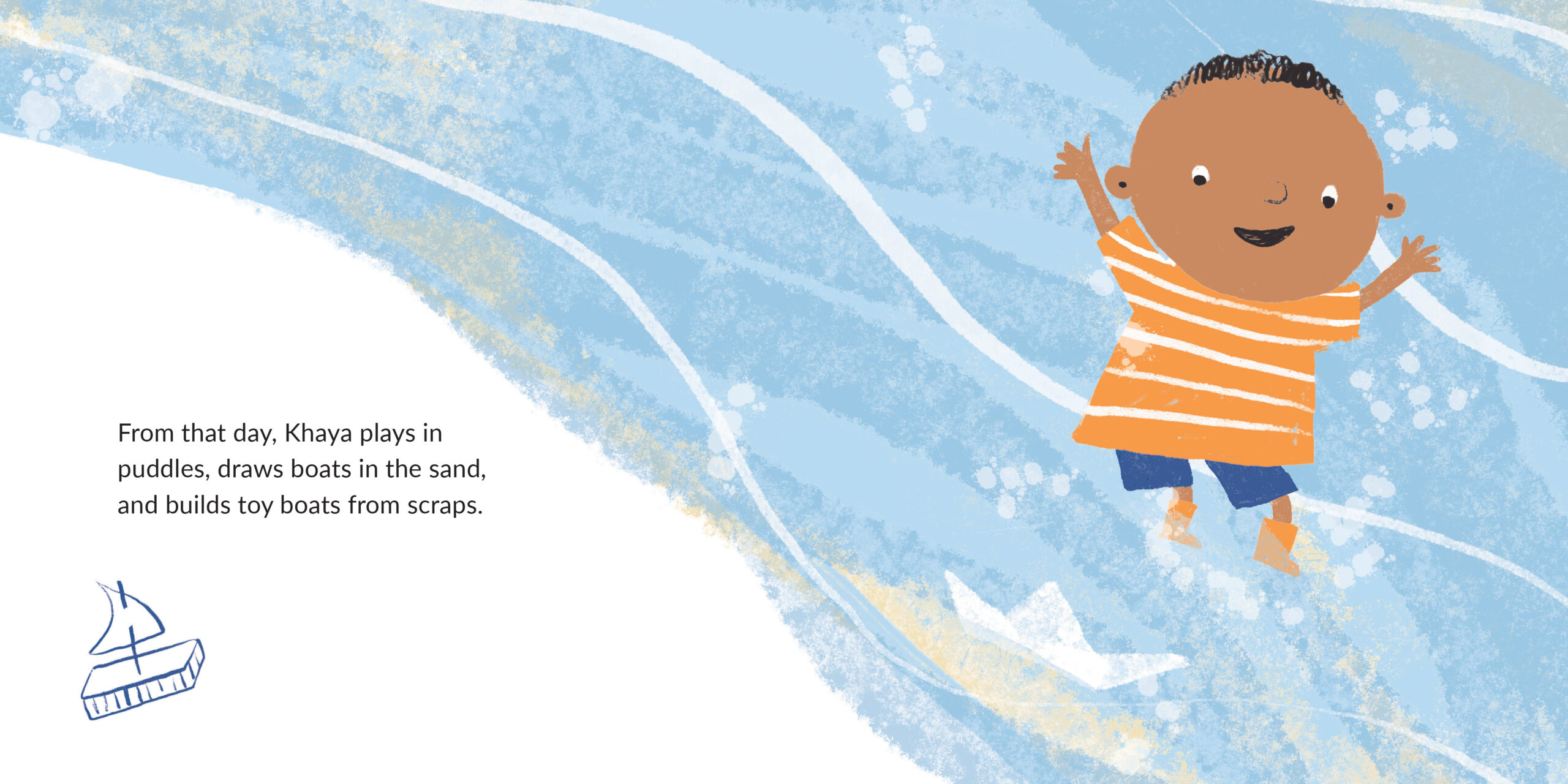 Khaya Wants to Row — original illustrated page 8, English text included