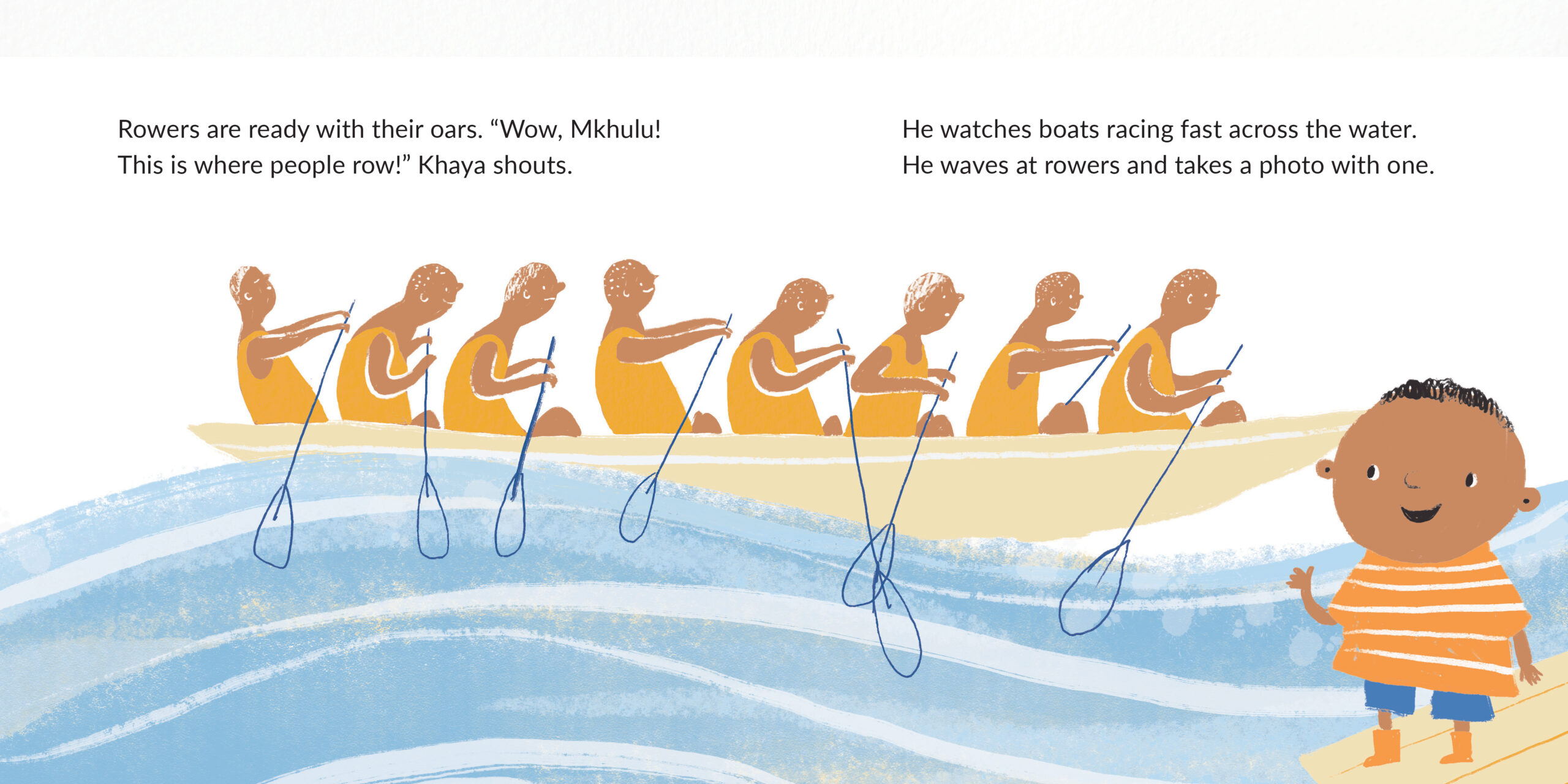 Khaya Wants to Row — original illustrated page 11, English text included
