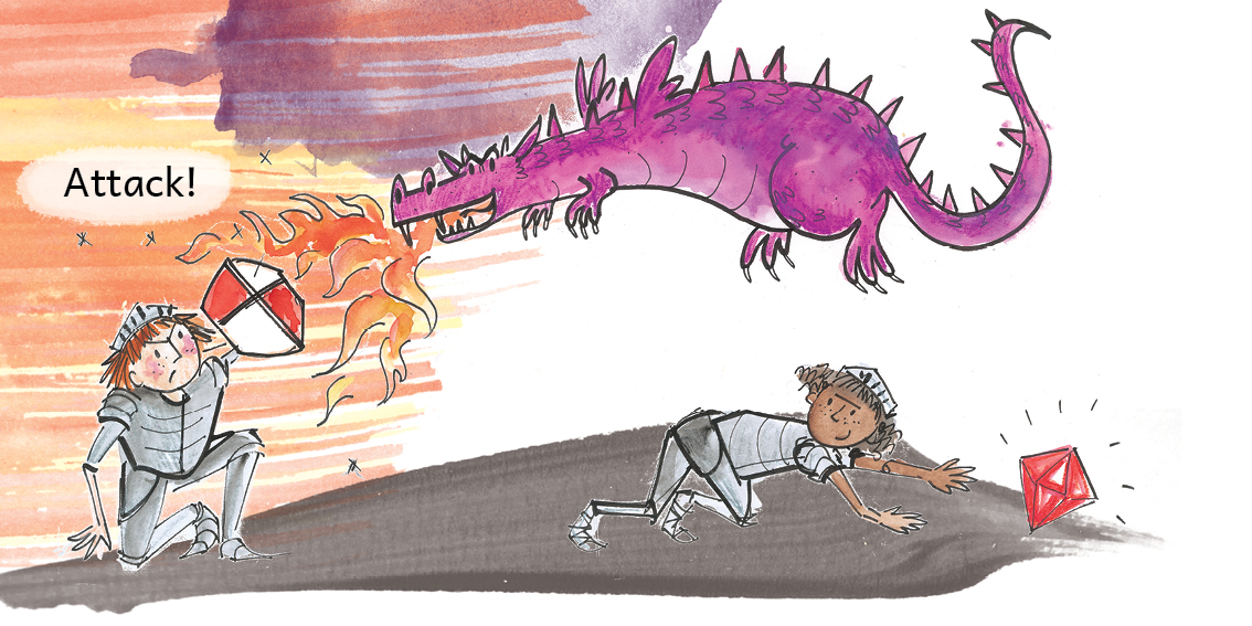 Knight Times — original illustrated page 12, English text included