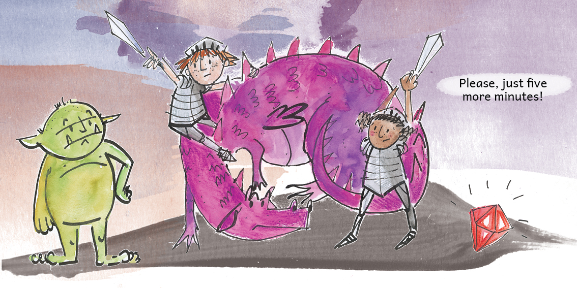 Knight Times — original illustrated page 14, English text included