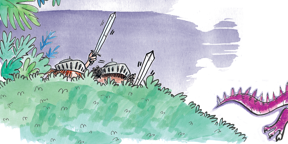 Knight Times — original illustrated page 16, English text included