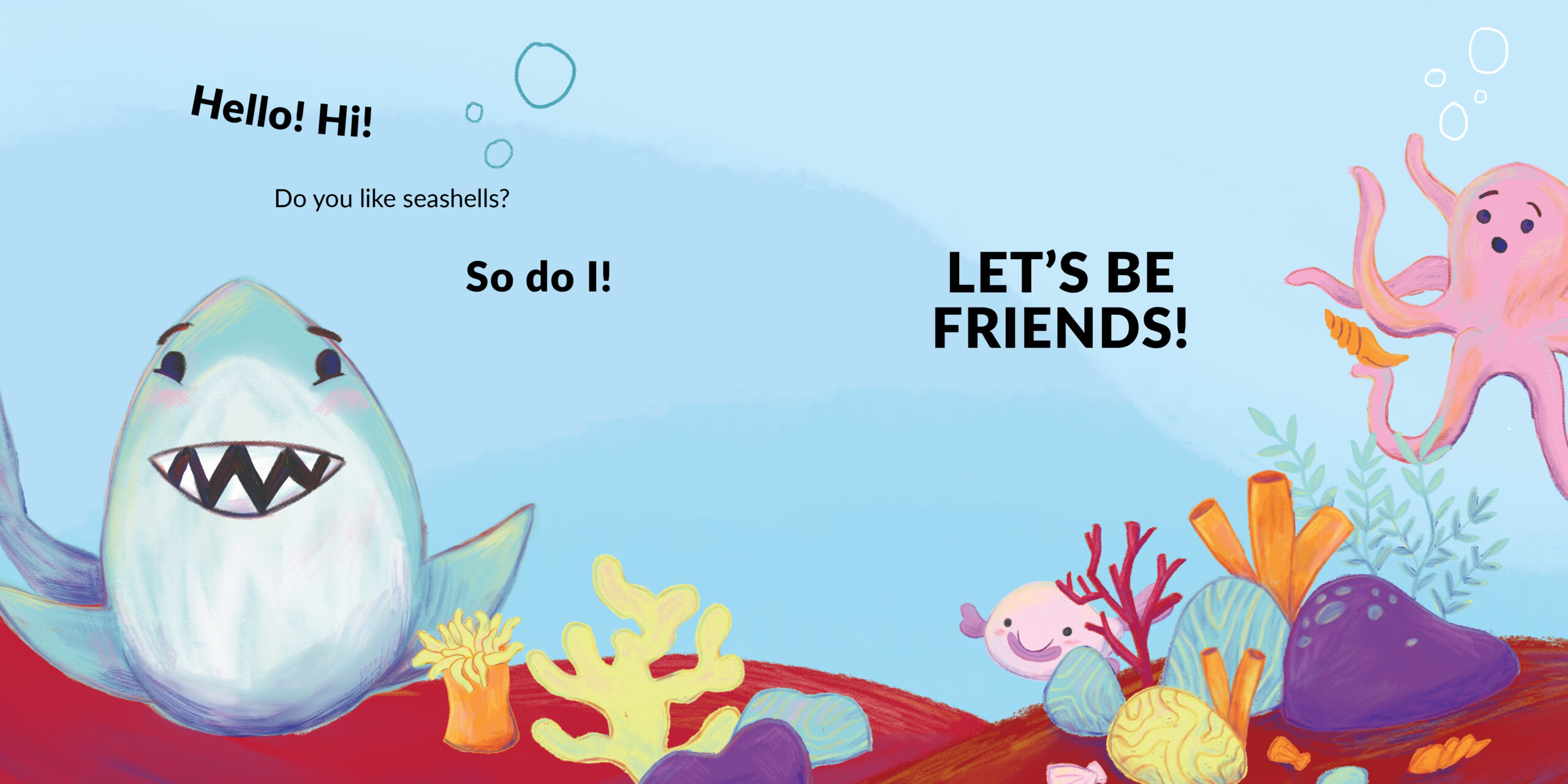 Let’s be Friends — original illustrated page 7, English text included
