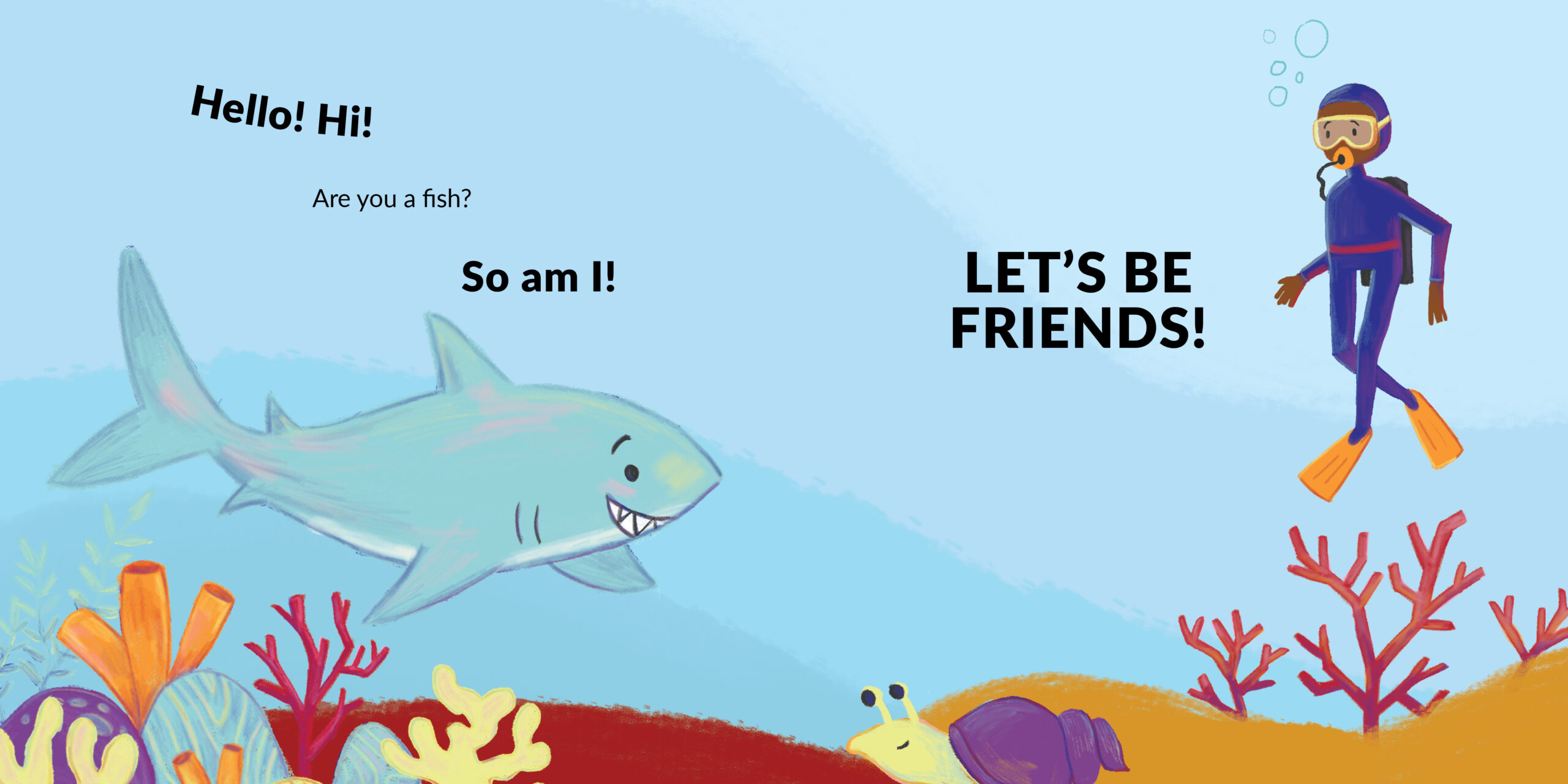 Let’s be Friends — original illustrated page 9, English text included