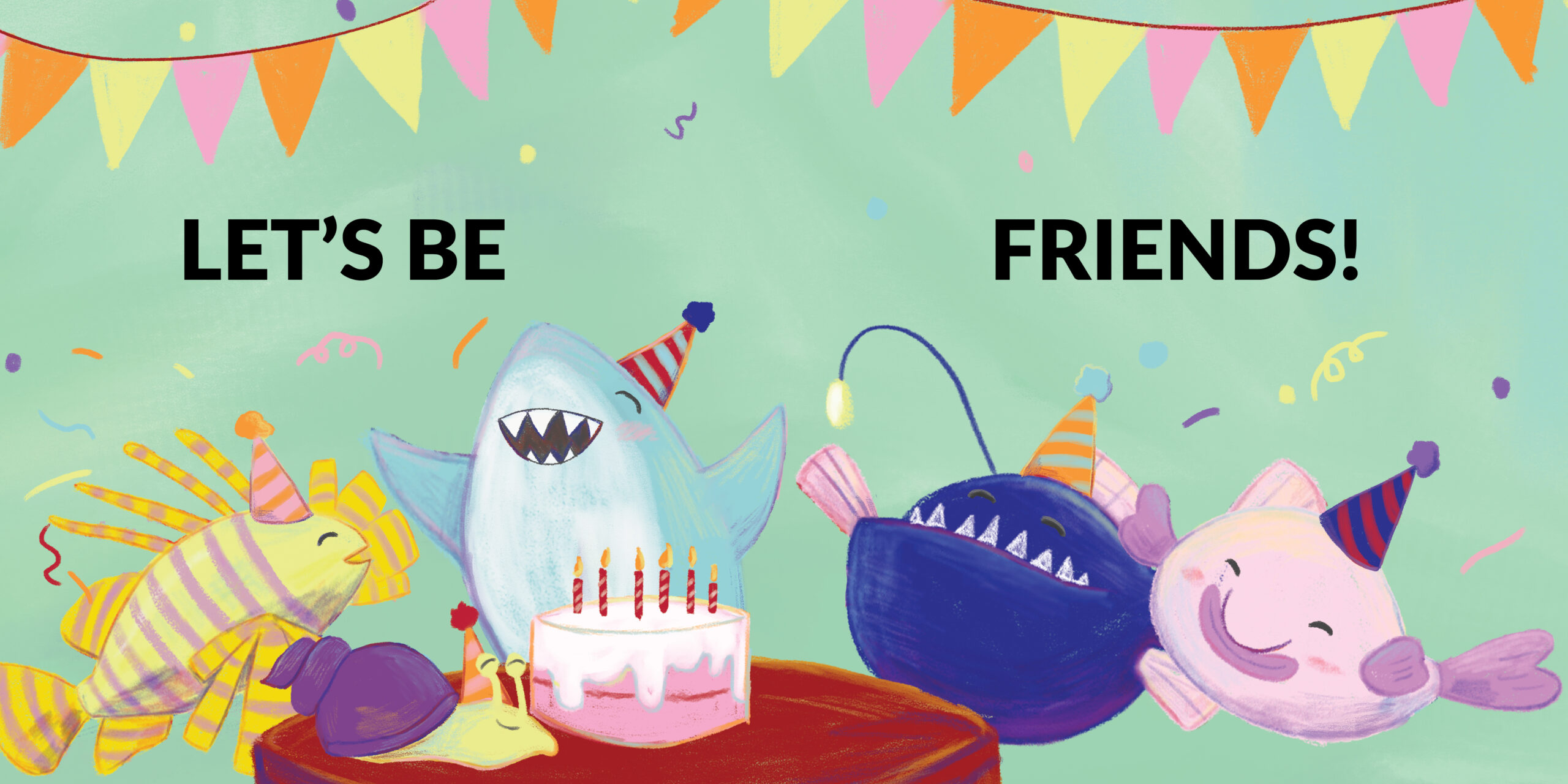 Let’s be Friends — original illustrated page 13, English text included
