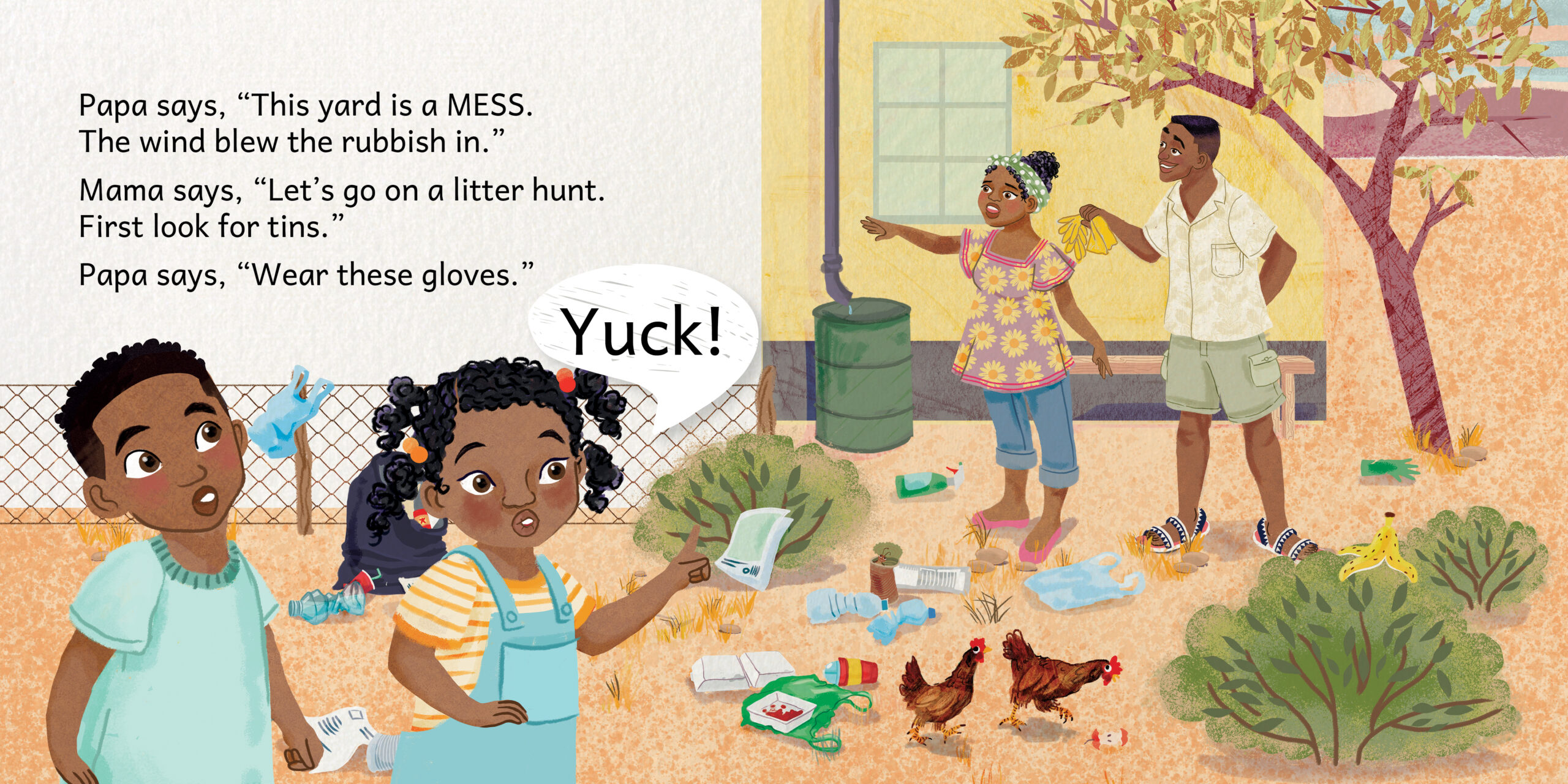 Let’s go on a litter hunt — original illustrated page 2, English text included