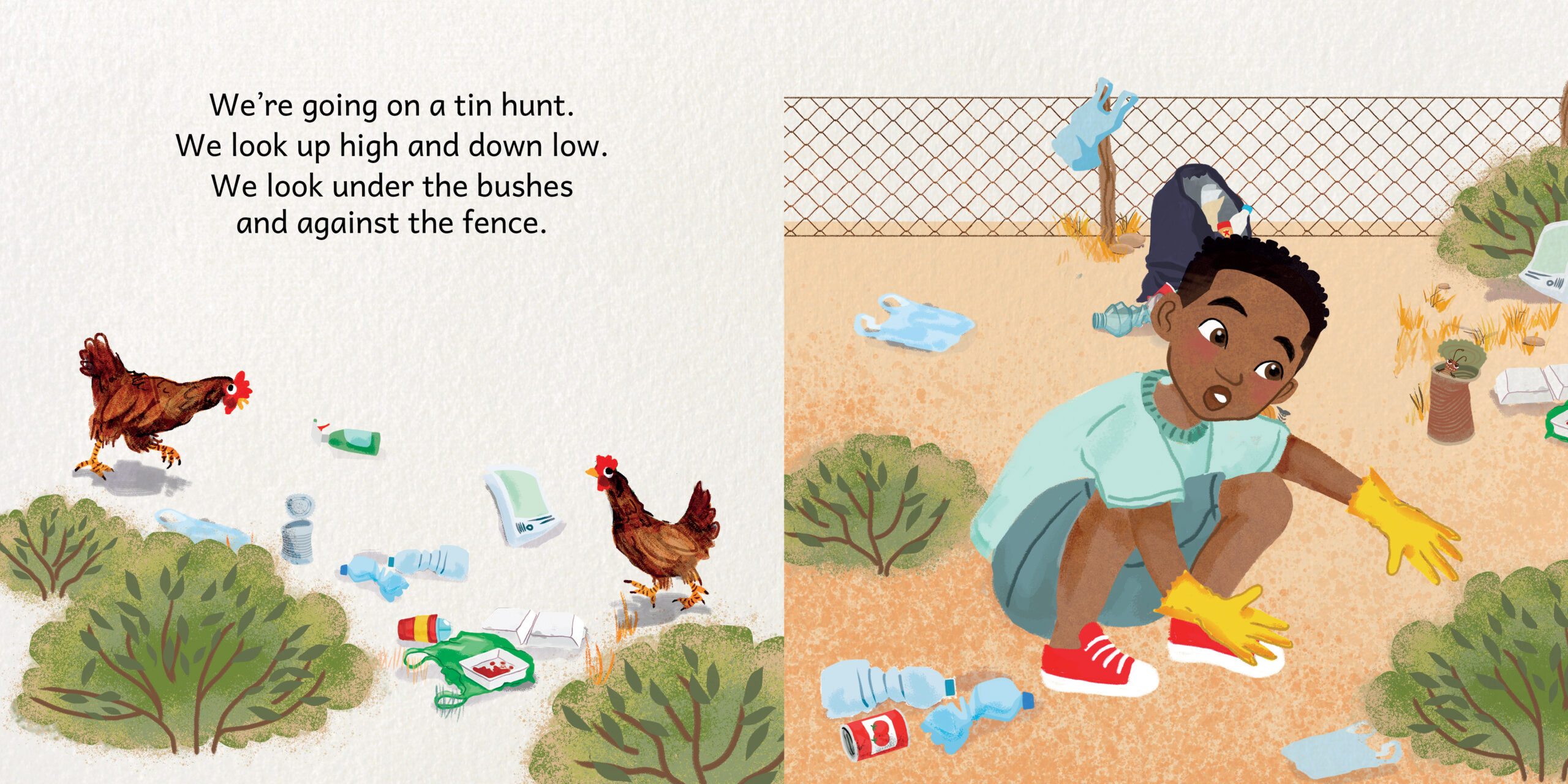 Let’s go on a litter hunt — original illustrated page 3, English text included