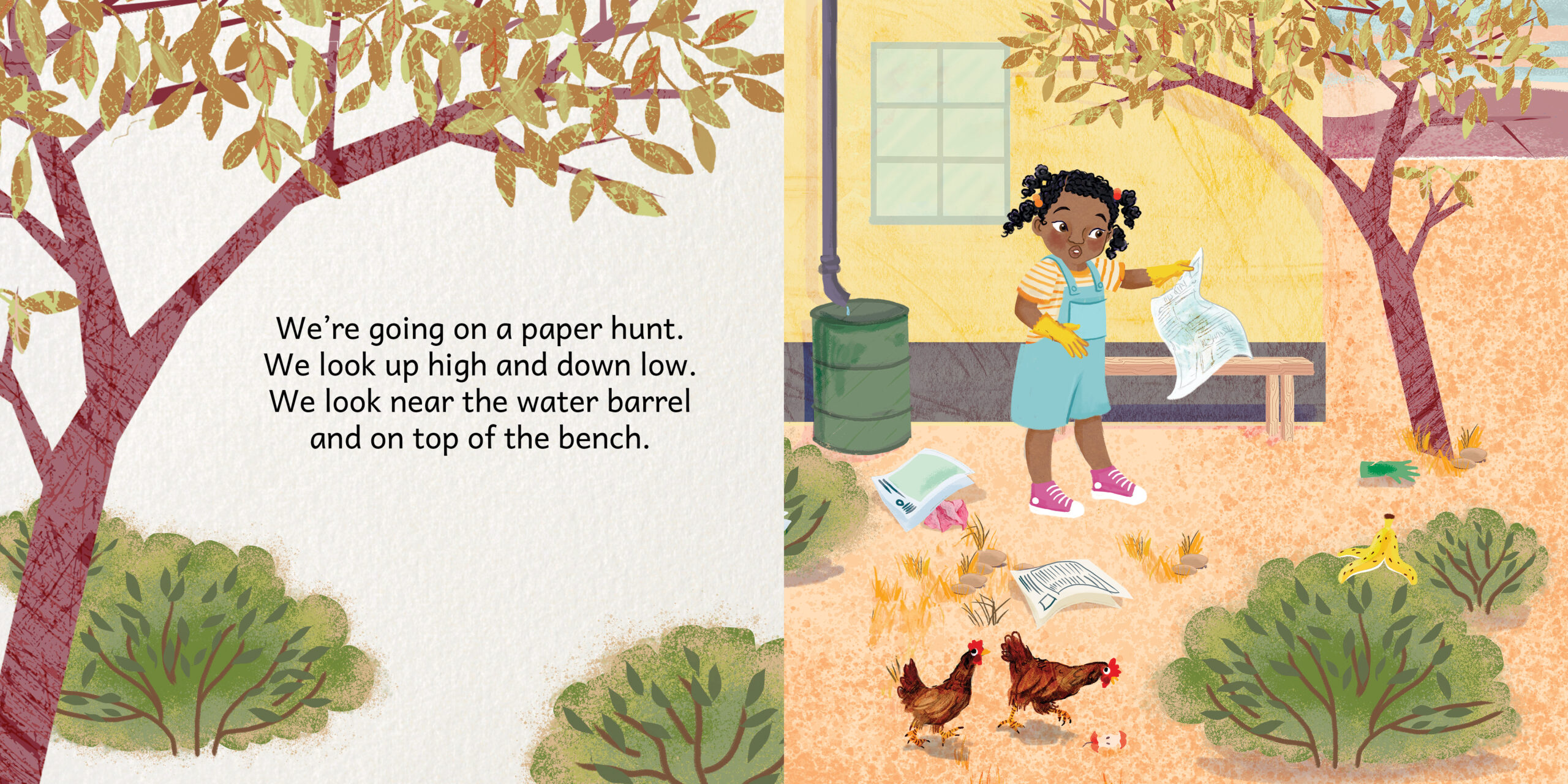 Let’s go on a litter hunt — original illustrated page 9, English text included