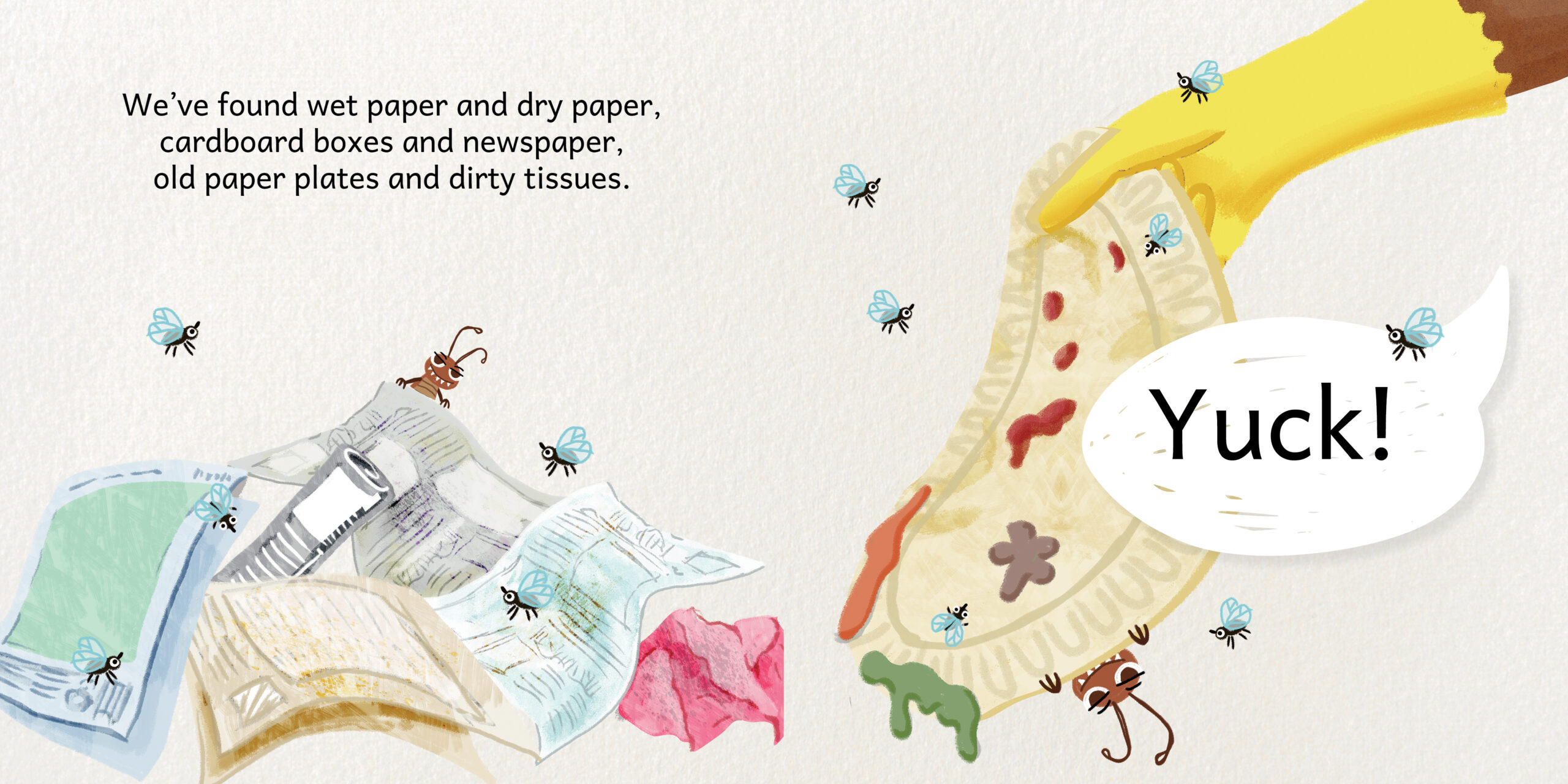 Let’s go on a litter hunt — original illustrated page 10, English text included