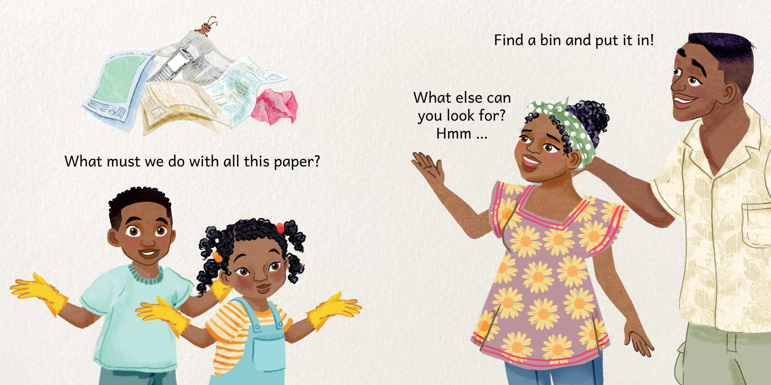 Let’s go on a litter hunt — original illustrated page 11, English text included